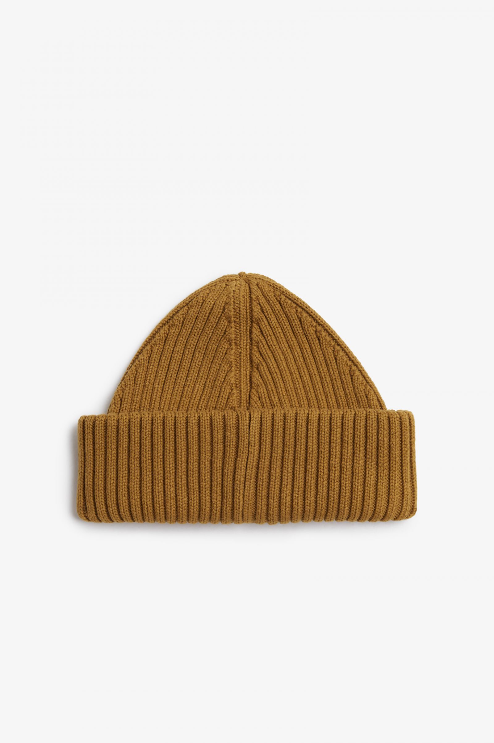 Branded Patch Ribbed Beanie Dark Caramel / Black