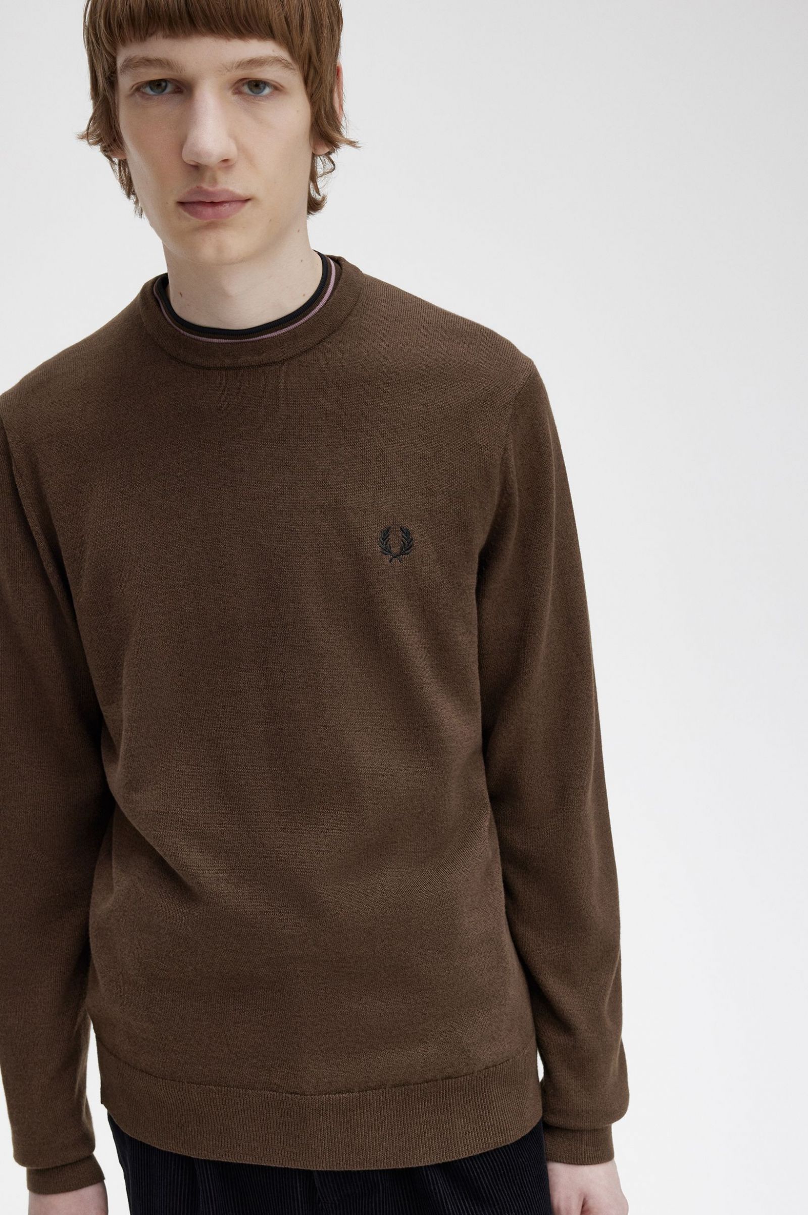 Classic Crew Neck Jumper Burnt Tobacco