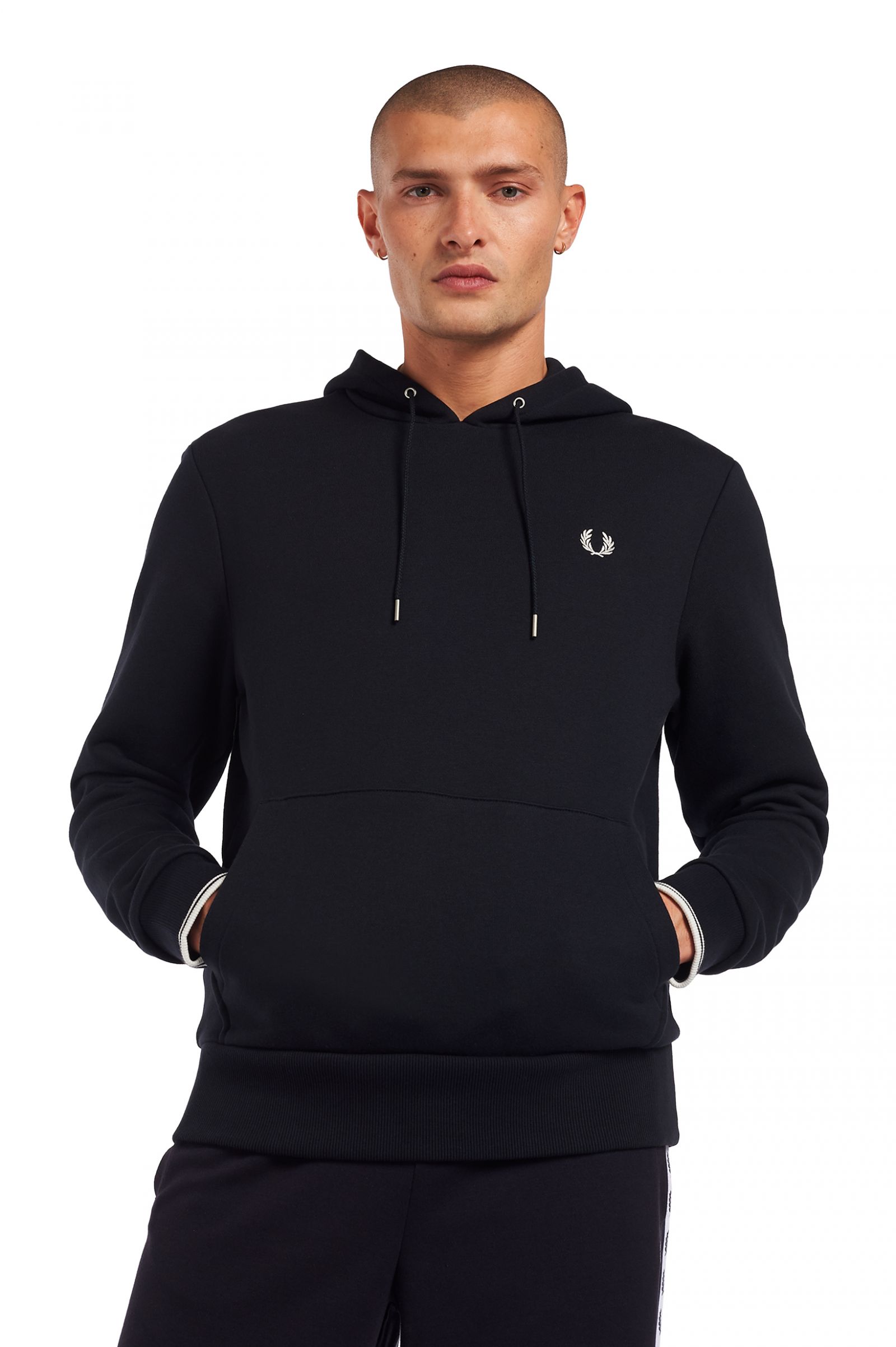 Tipped Hooded Sweatshirt Navy