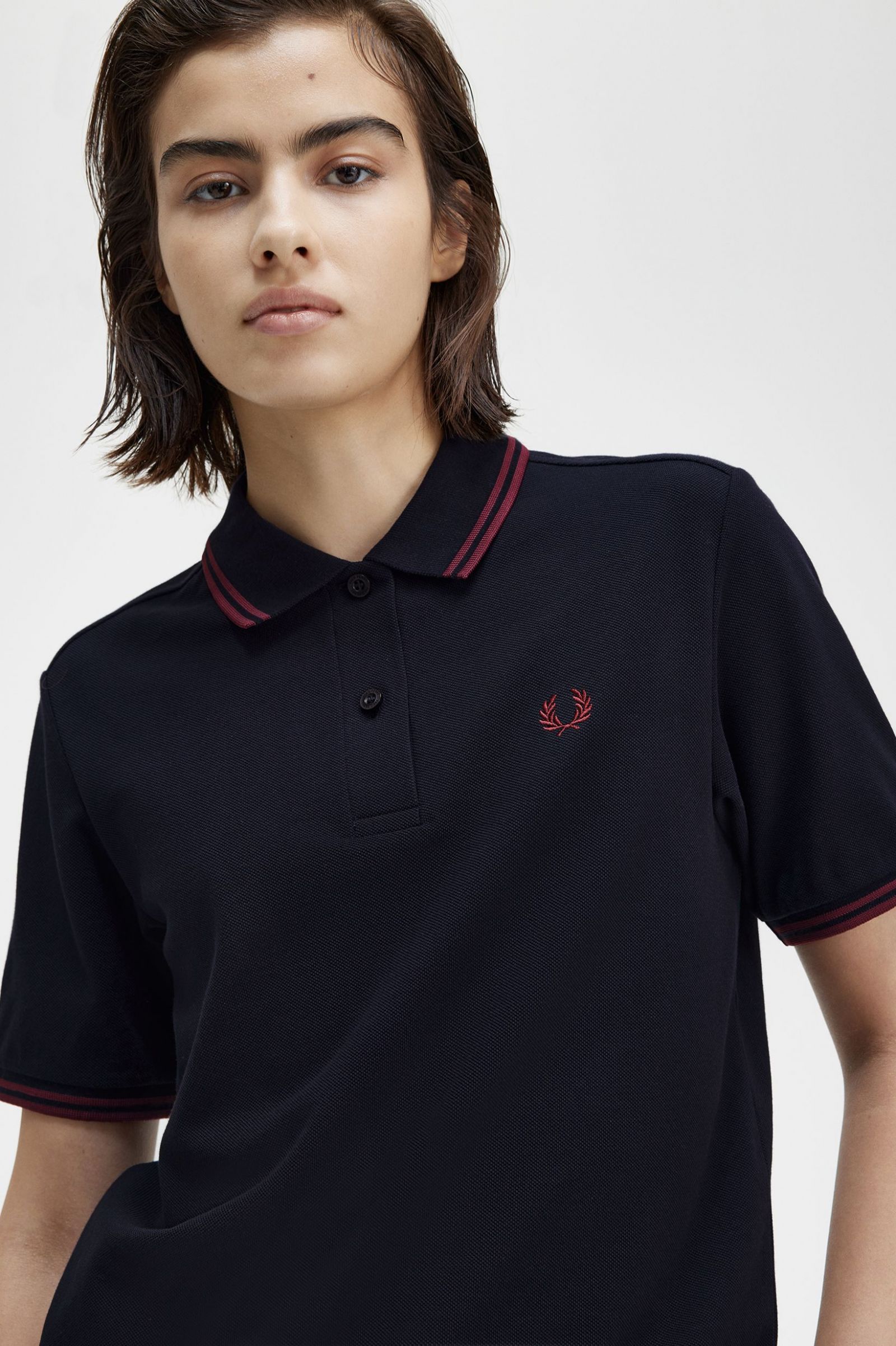 The Fred Perry ShirtG3600 Navy / Oxblood / Oxblood