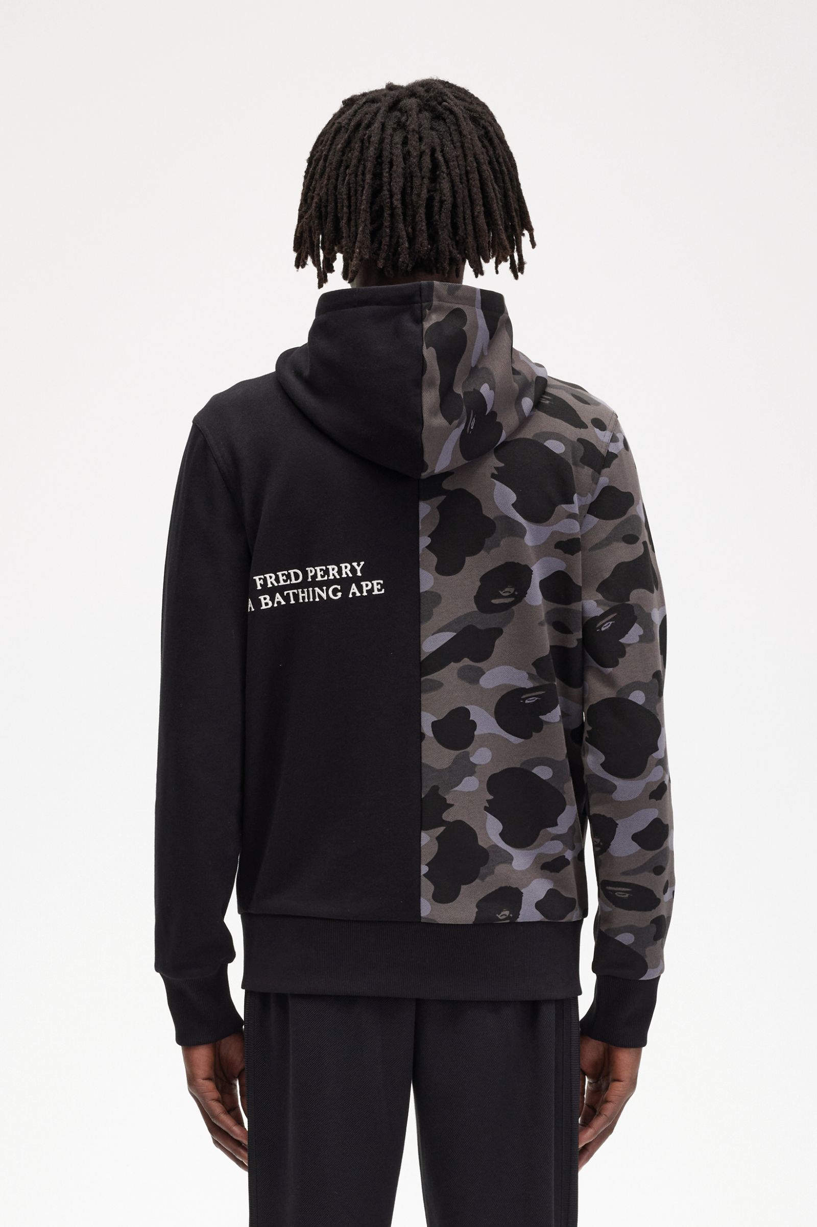 A Bathing Ape®Contrast Zipped Hooded Sweatshirt Black