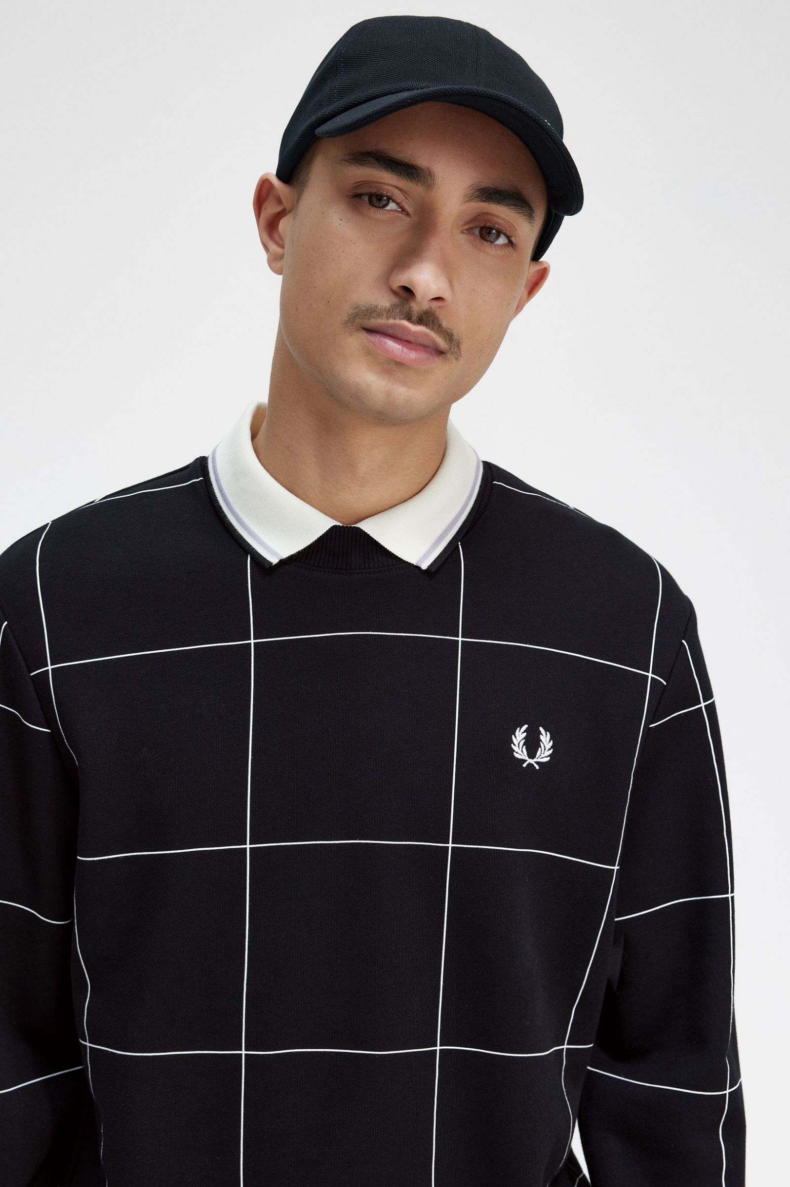 Grid Detail Sweatshirt Black