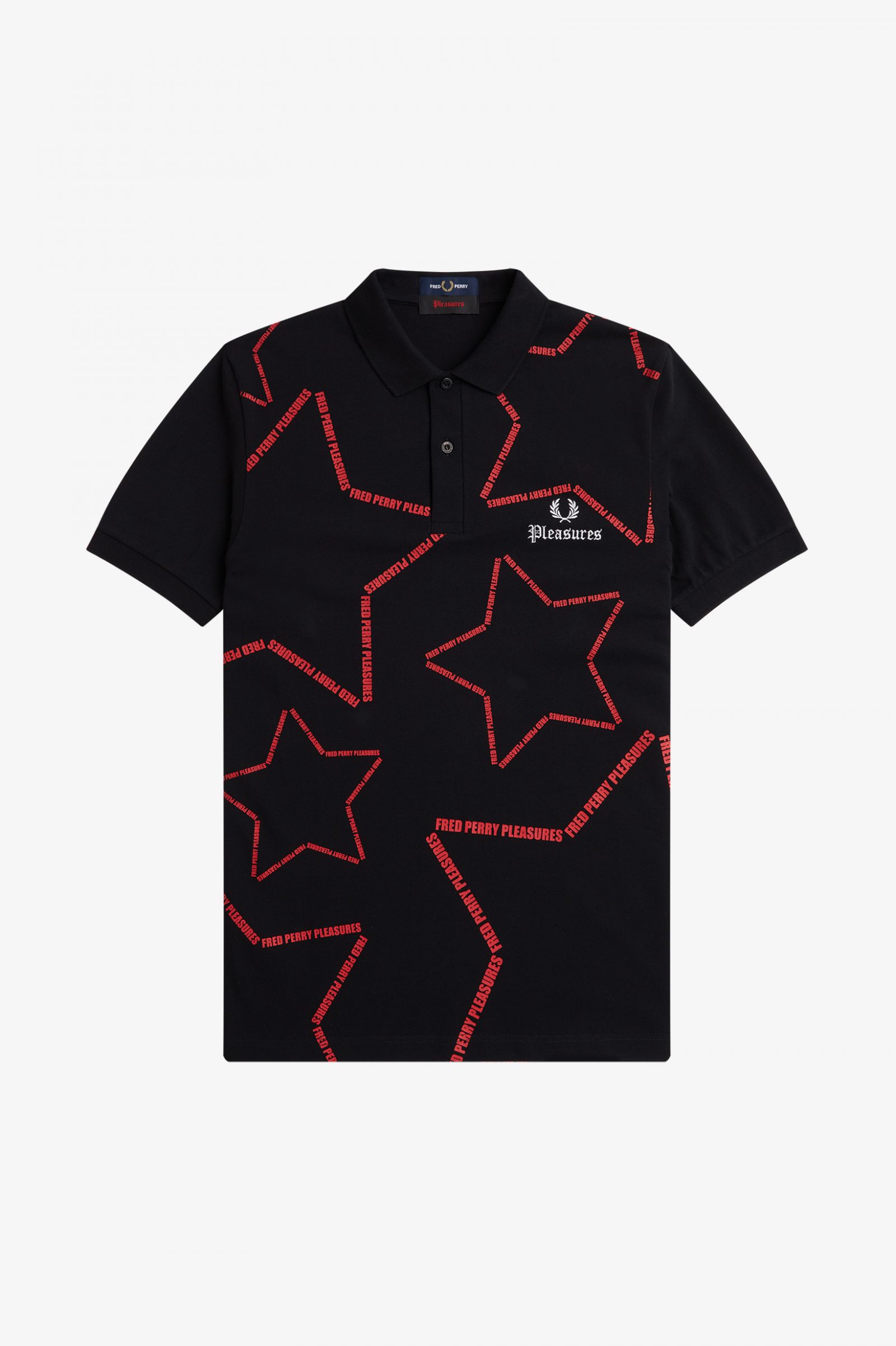 PleasuresStar Fred Perry Shirt Black