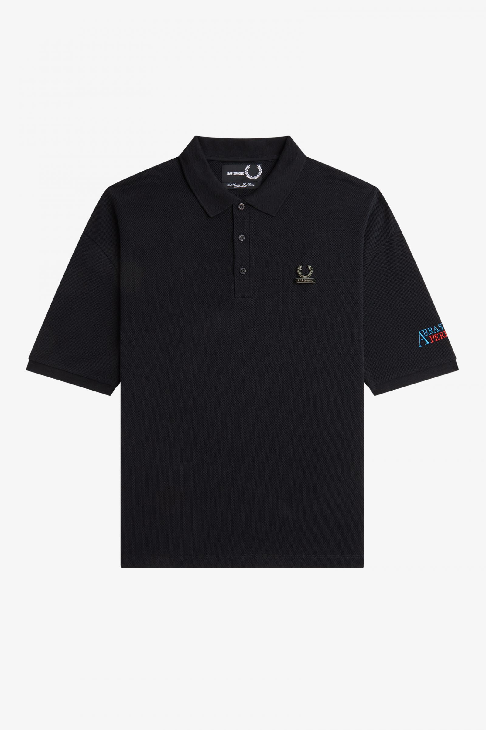 Raf SimonsEmbroidered Polo Shirt Black