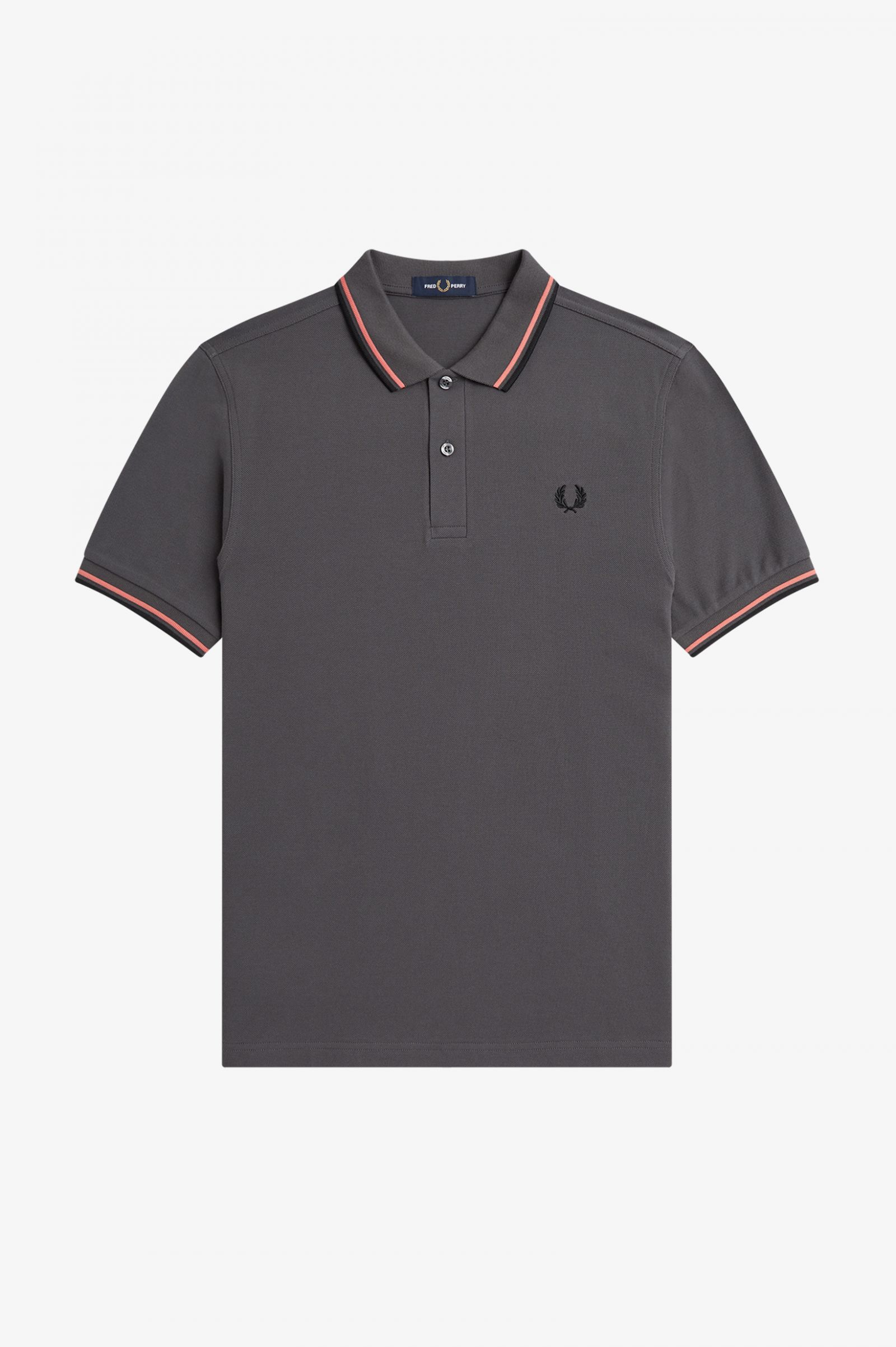 The Fred Perry ShirtM3600 Gunmetal / Coral Heat / Black