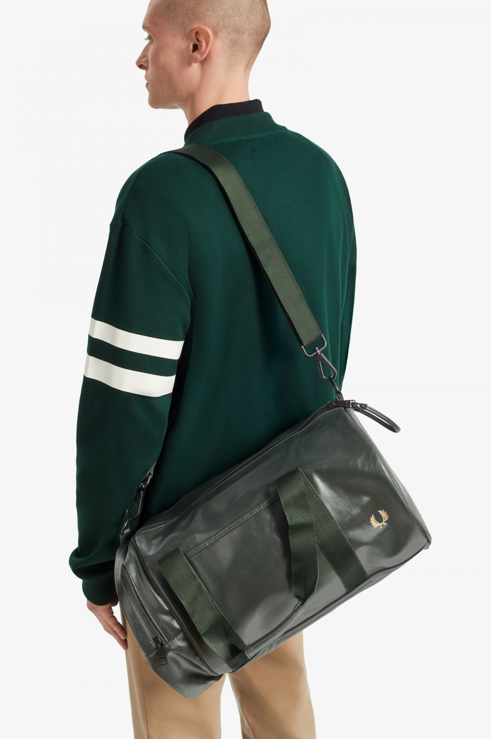 Tonal Barrel Bag Dark Green