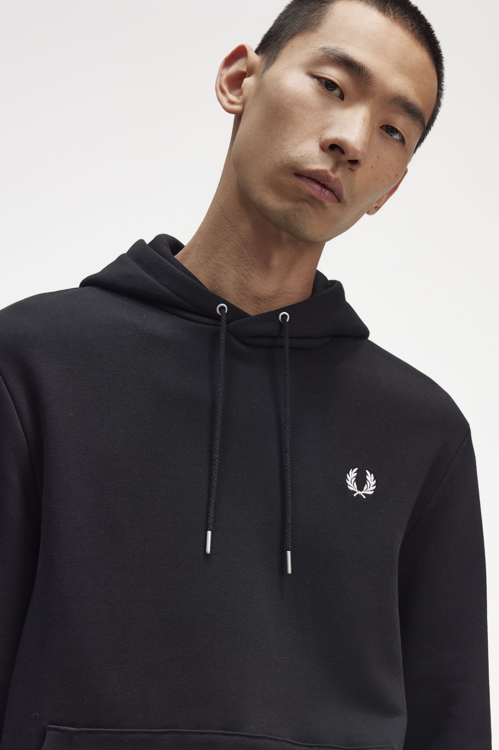 Tipped Hooded Sweatshirt Black