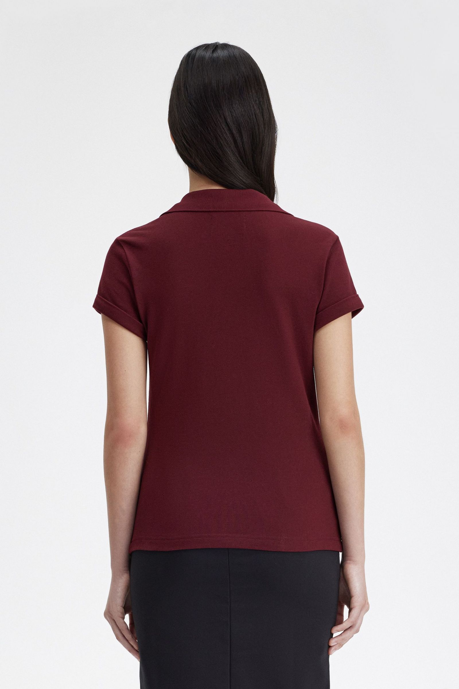 Amy Winehouse FoundationOpen-Collar Pique Shirt Oxblood