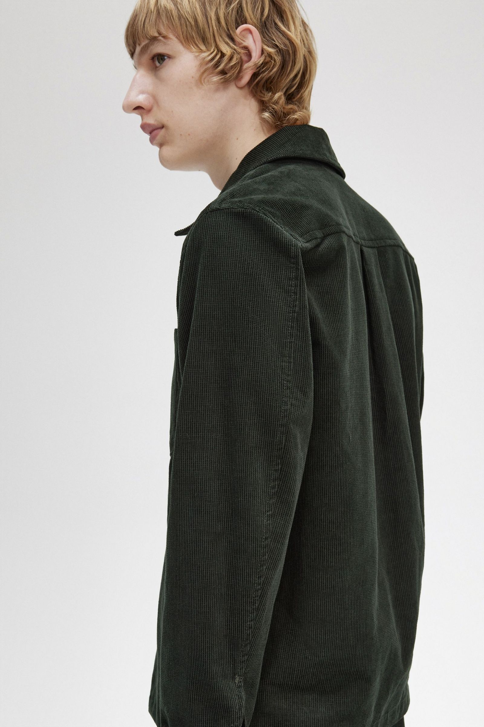 Waffle Cord Overshirt Night Green