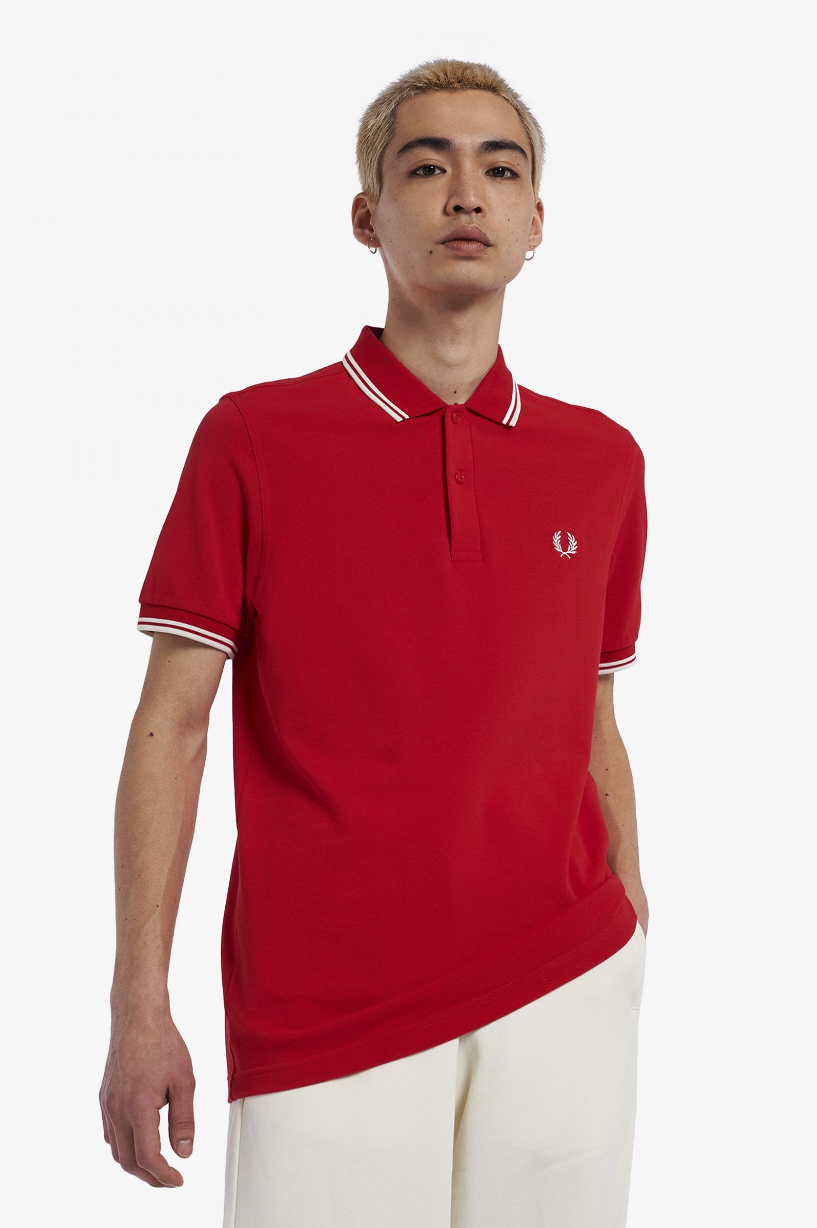 The Fred Perry ShirtM3600 Jester Red / Snow White / Snow White