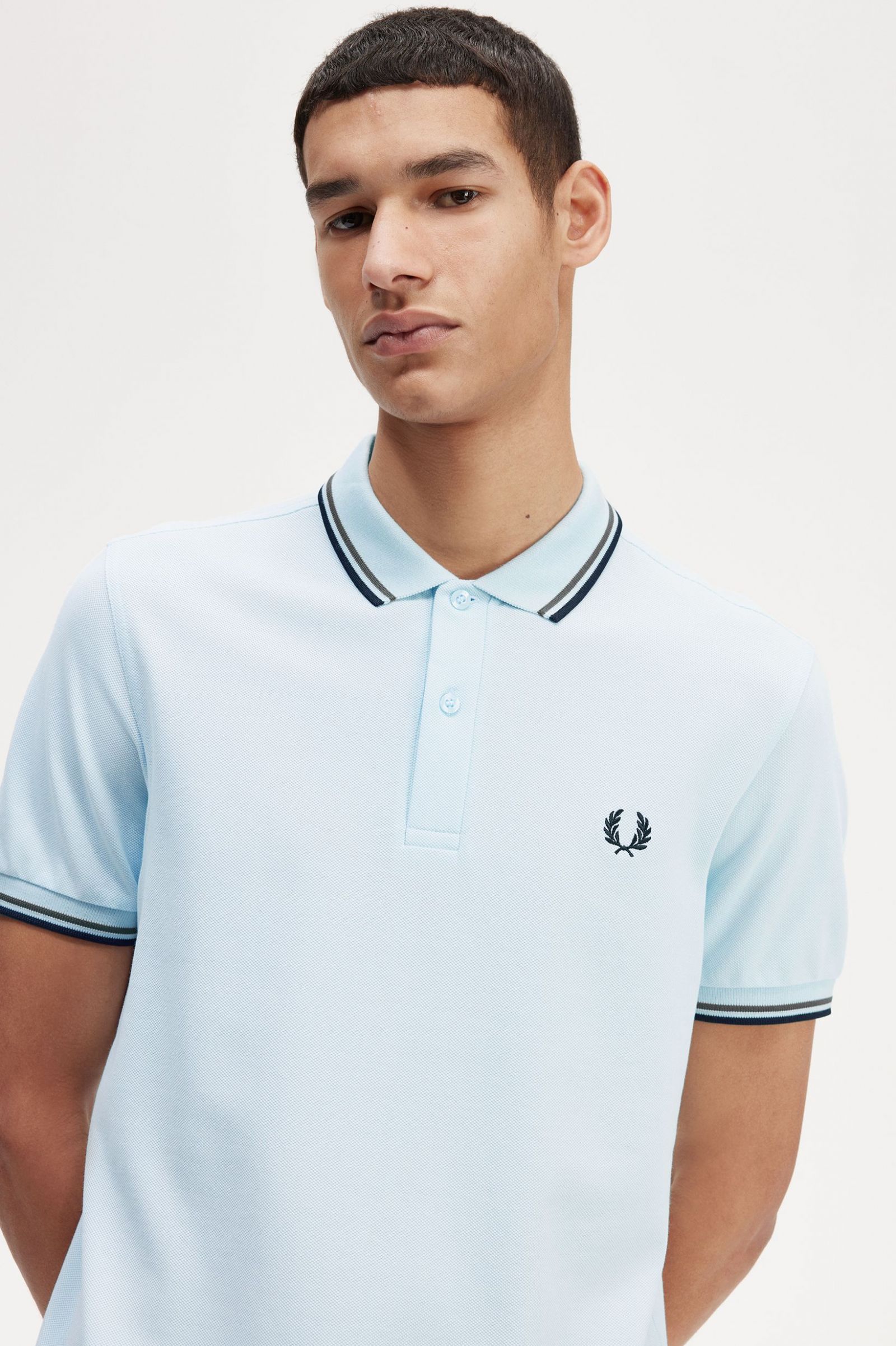The Fred Perry ShirtM3600 Light Ice / Field Green / Black
