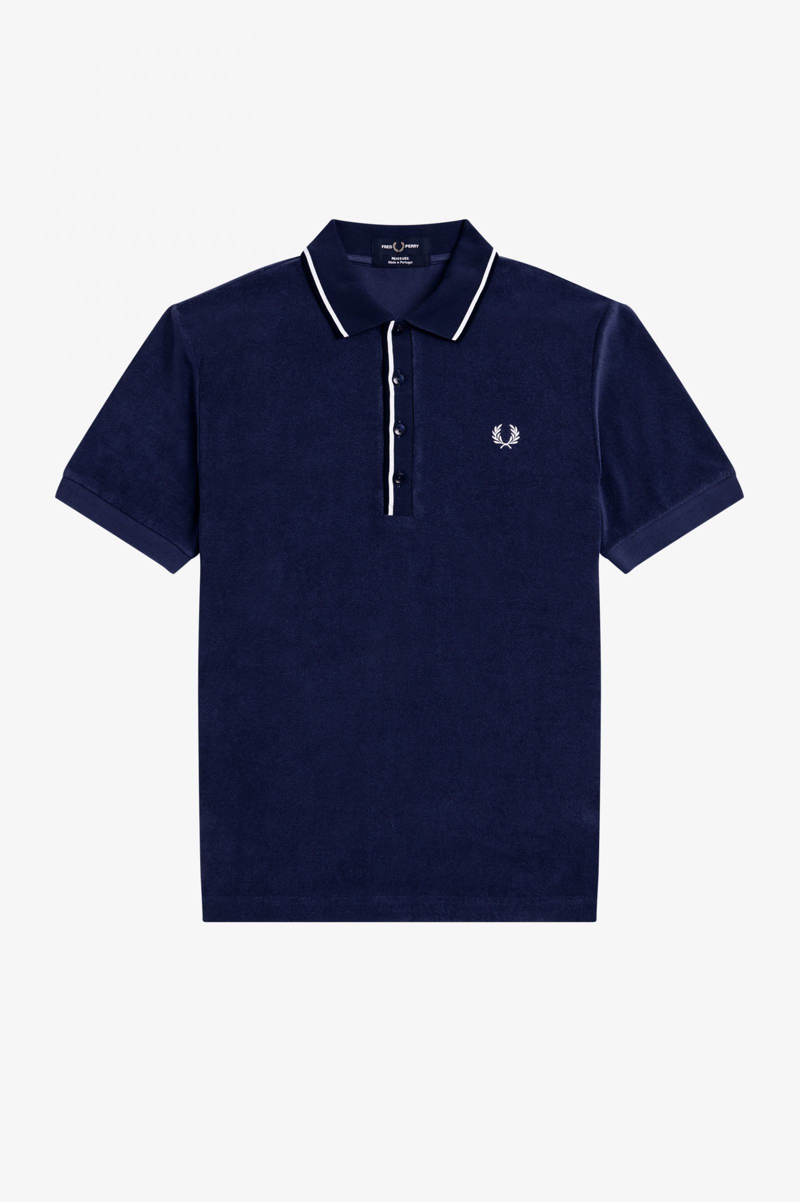 ReissuesTowelling Twin Tipped Polo Shirt Navy