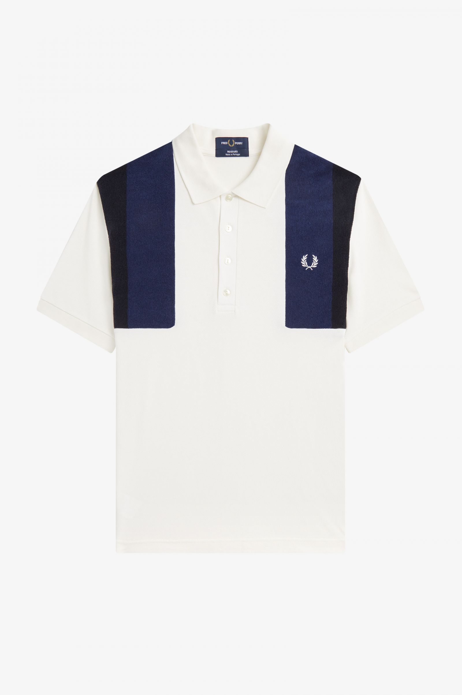 ReissuesTowelling Panel Polo Shirt French Navy