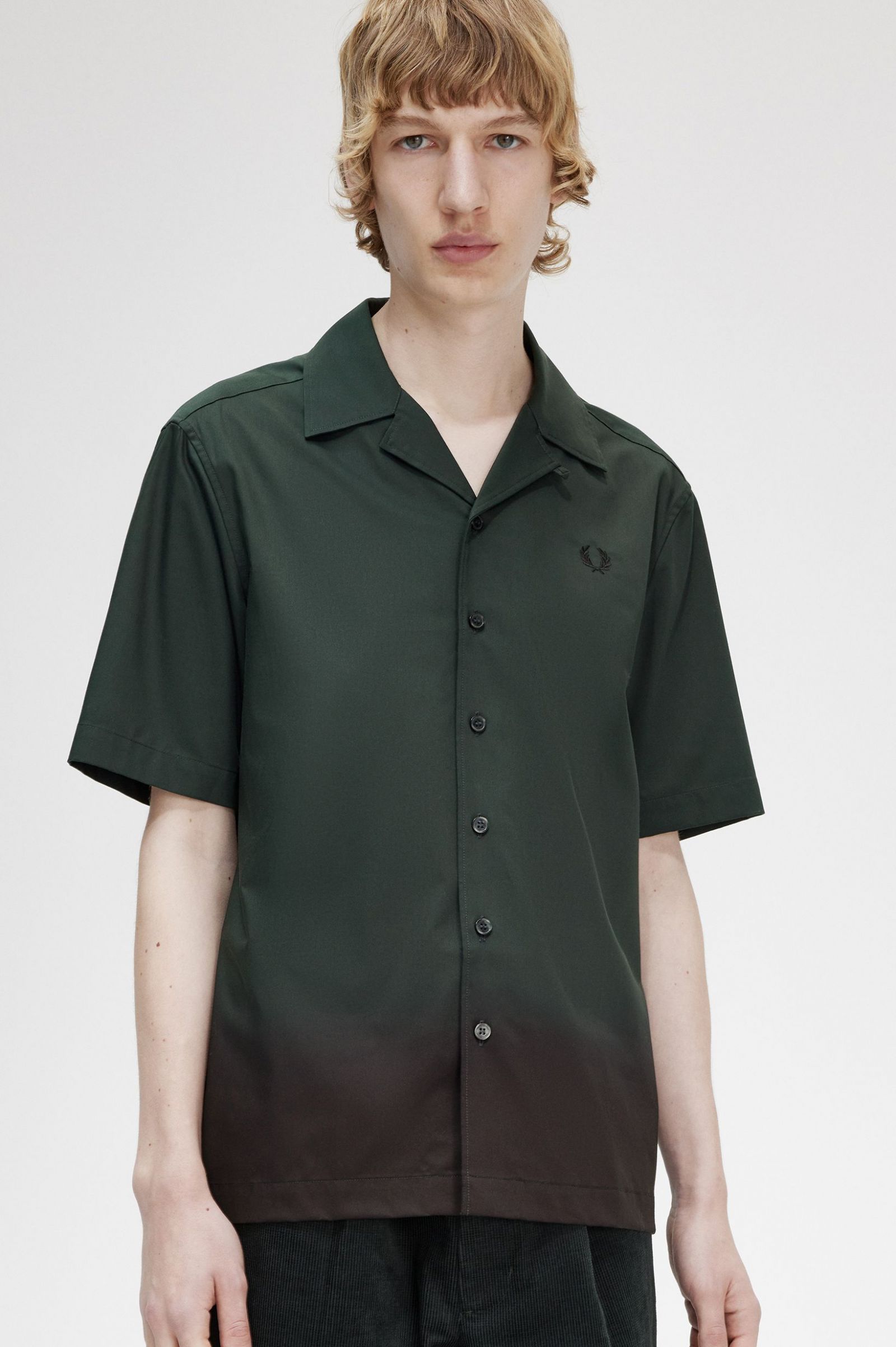 Ombre Revere Collar Shirt Night Green
