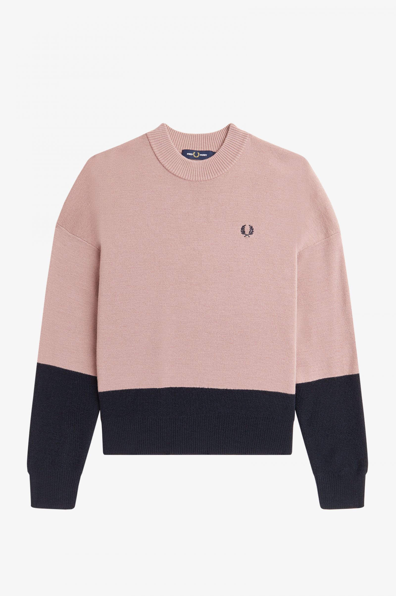 Colour Block Jumper Dusty Rose Pink