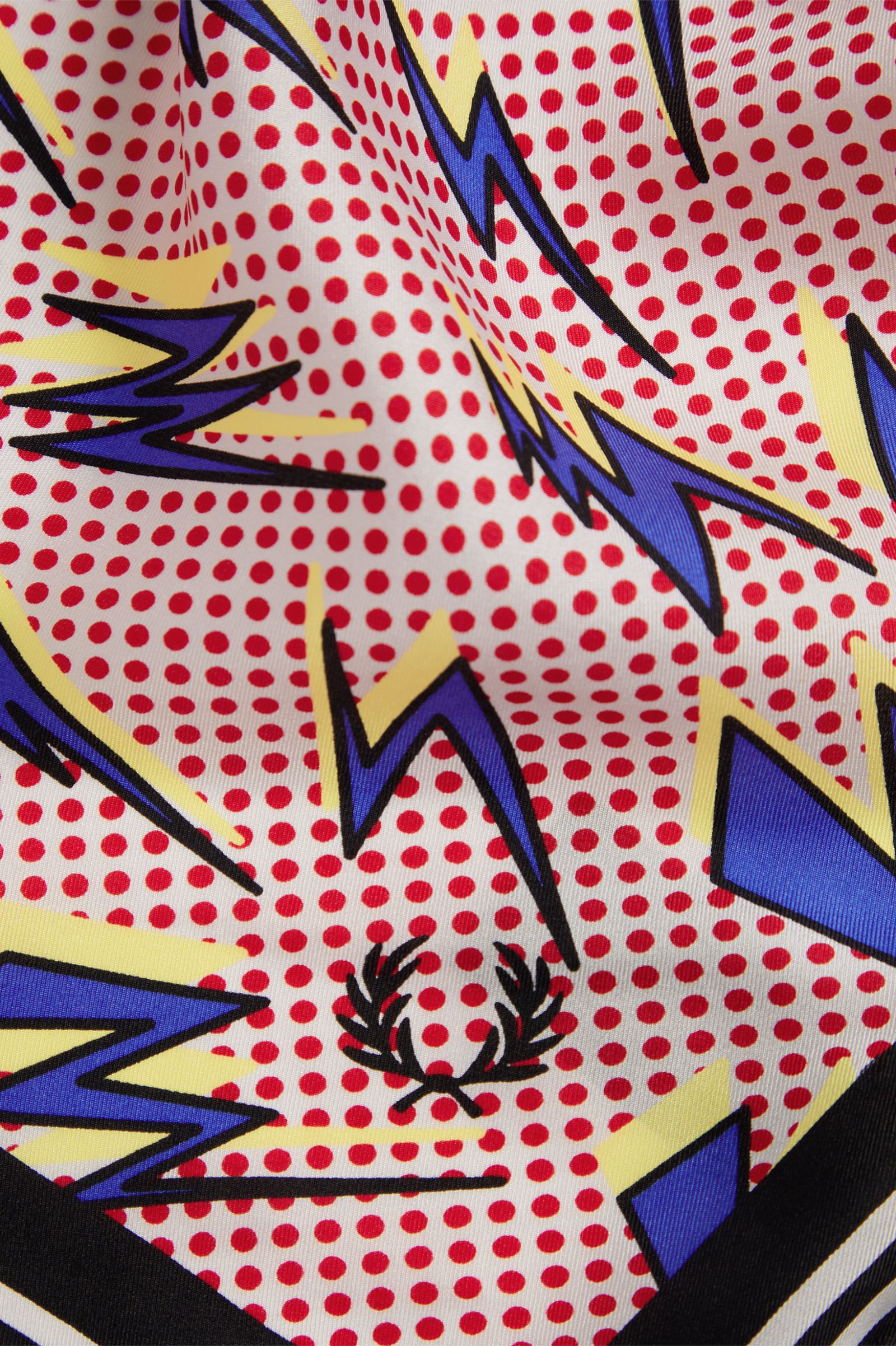 Amy Winehouse FoundationLightning Print Silk Scarf Black Gold