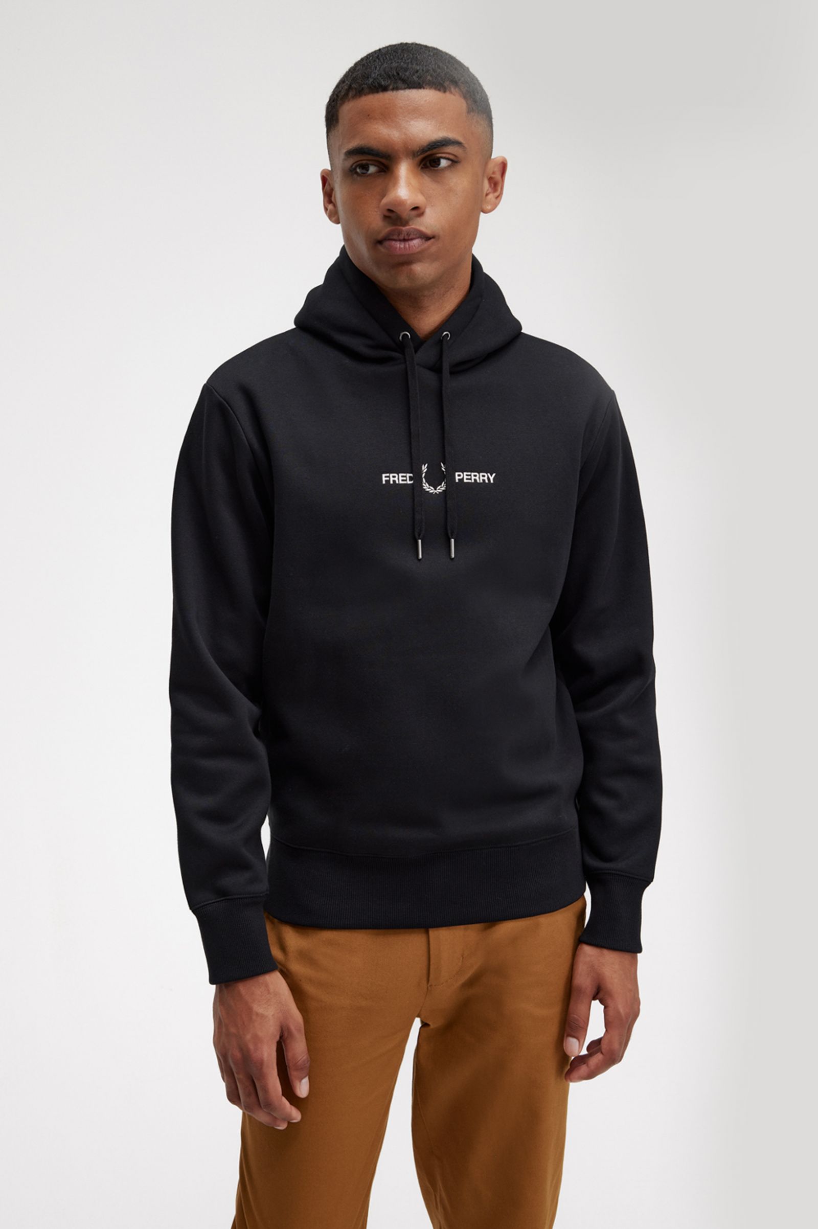 Embroidered Hooded Sweatshirt Black