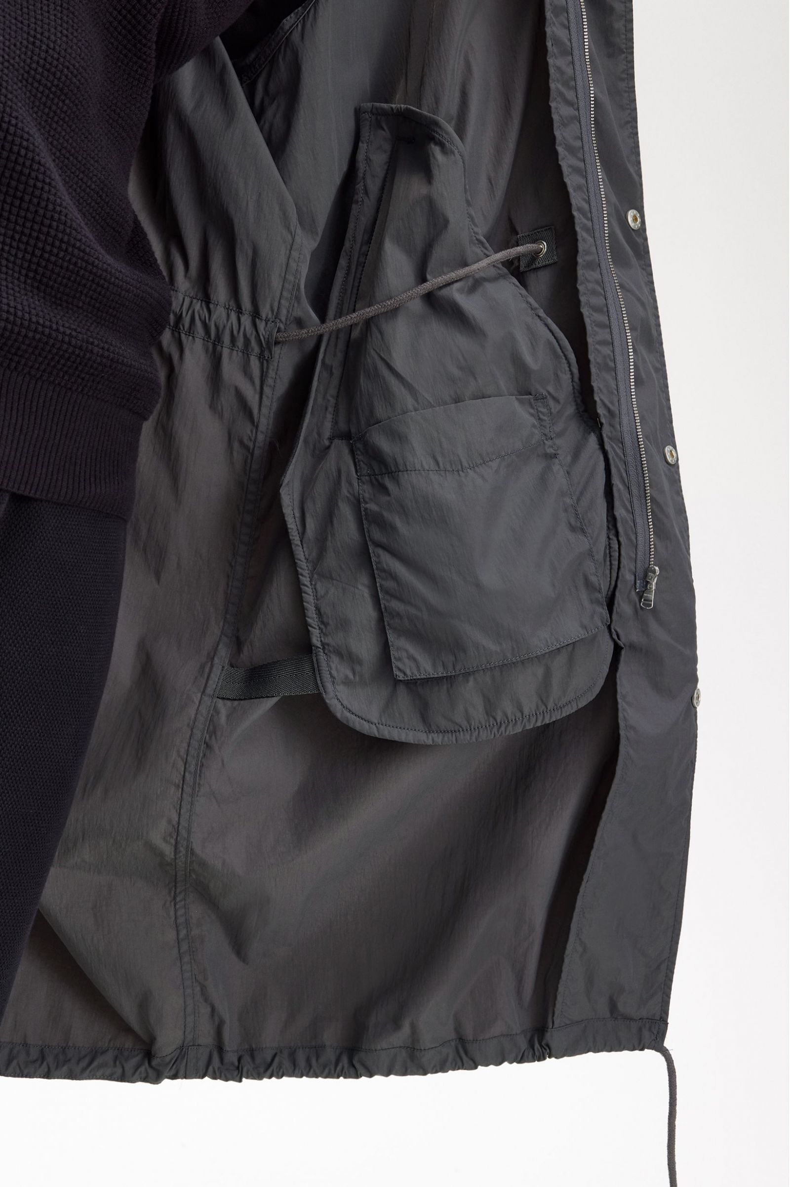 Straight Hem Parka Gunmetal