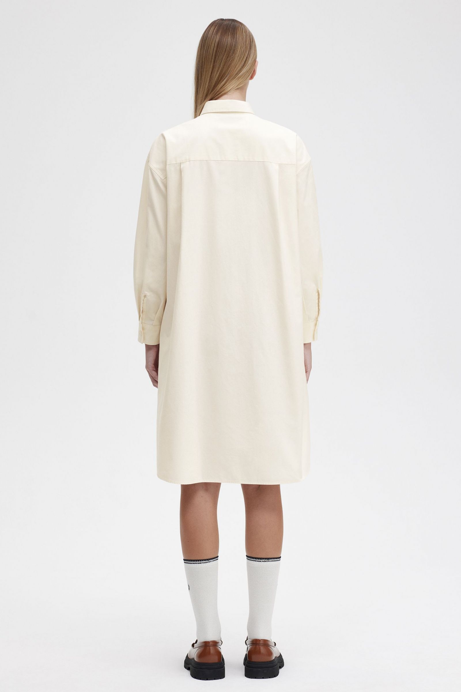 Split Detail Shirt Dress Ecru