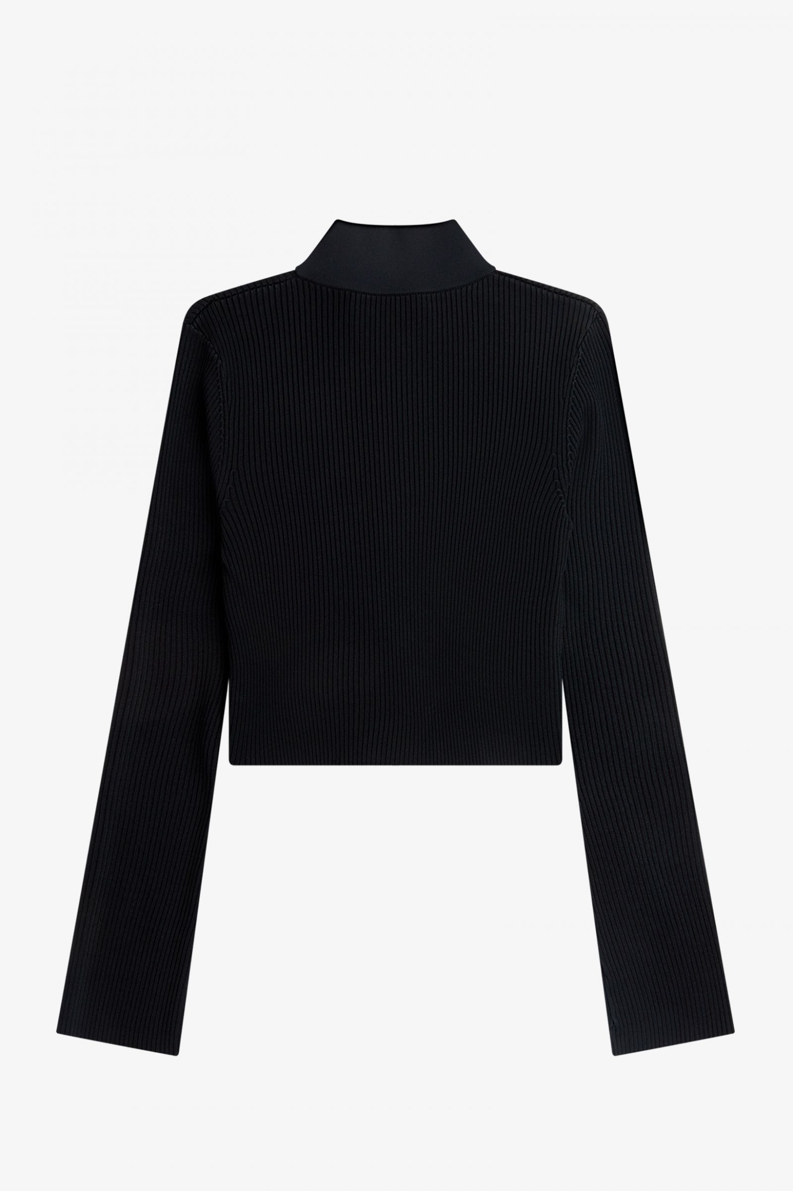 Ribbed Zip Through Jumper Black