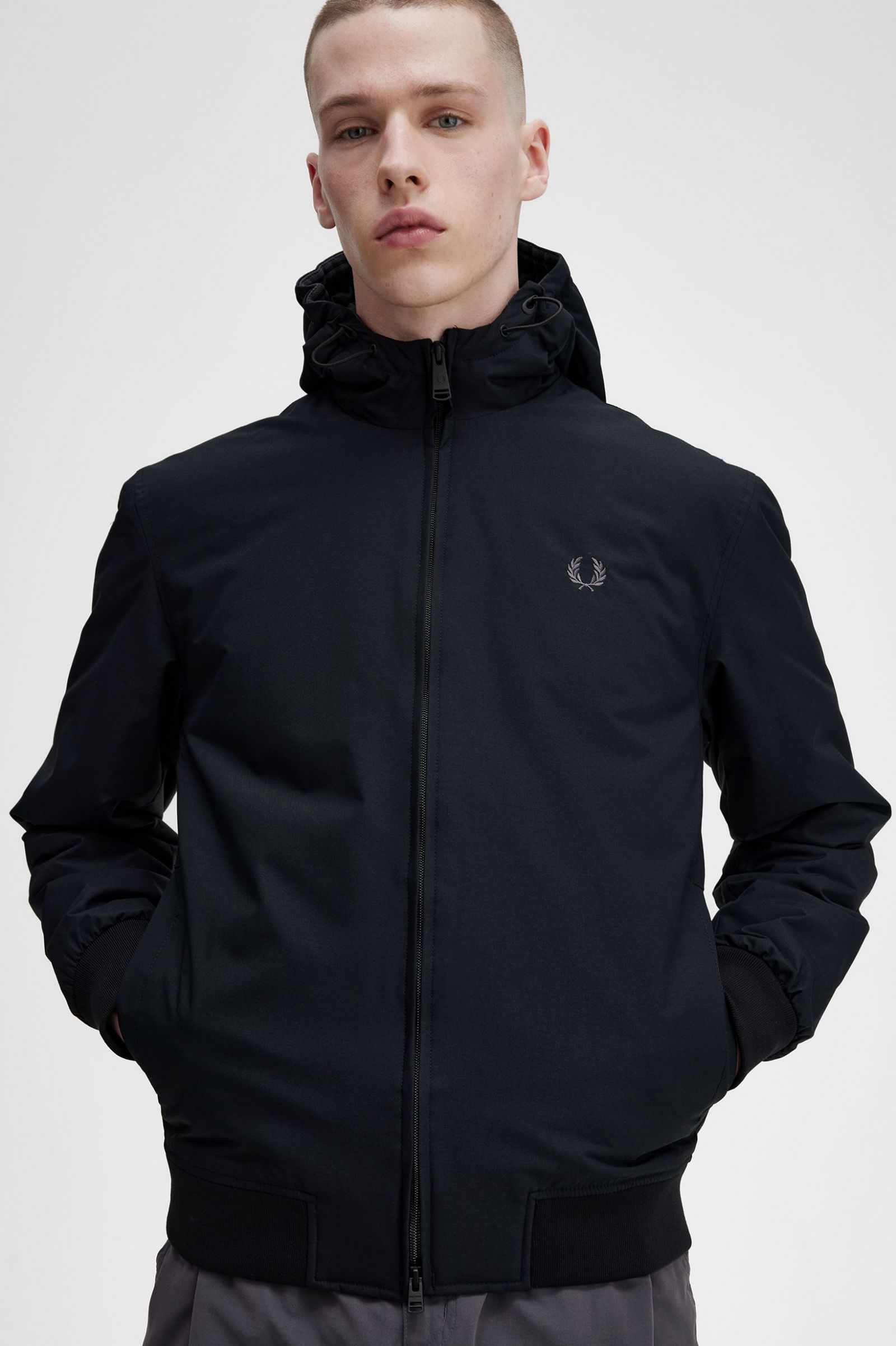 Padded Hooded Brentham Jacket Black / Gunmetal