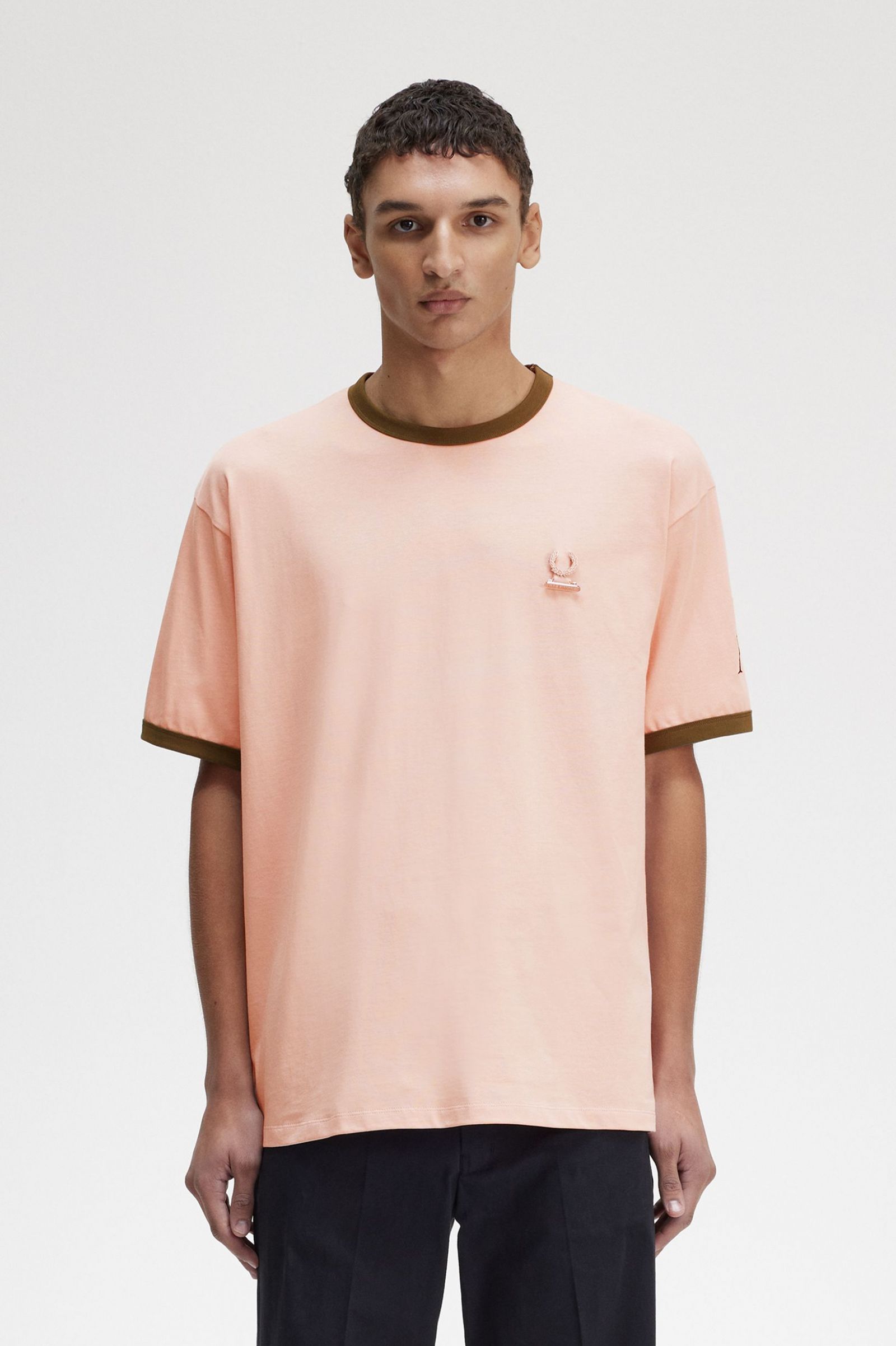 Raf SimonsContrast Trim Relaxed T-Shirt Light Misty Rose