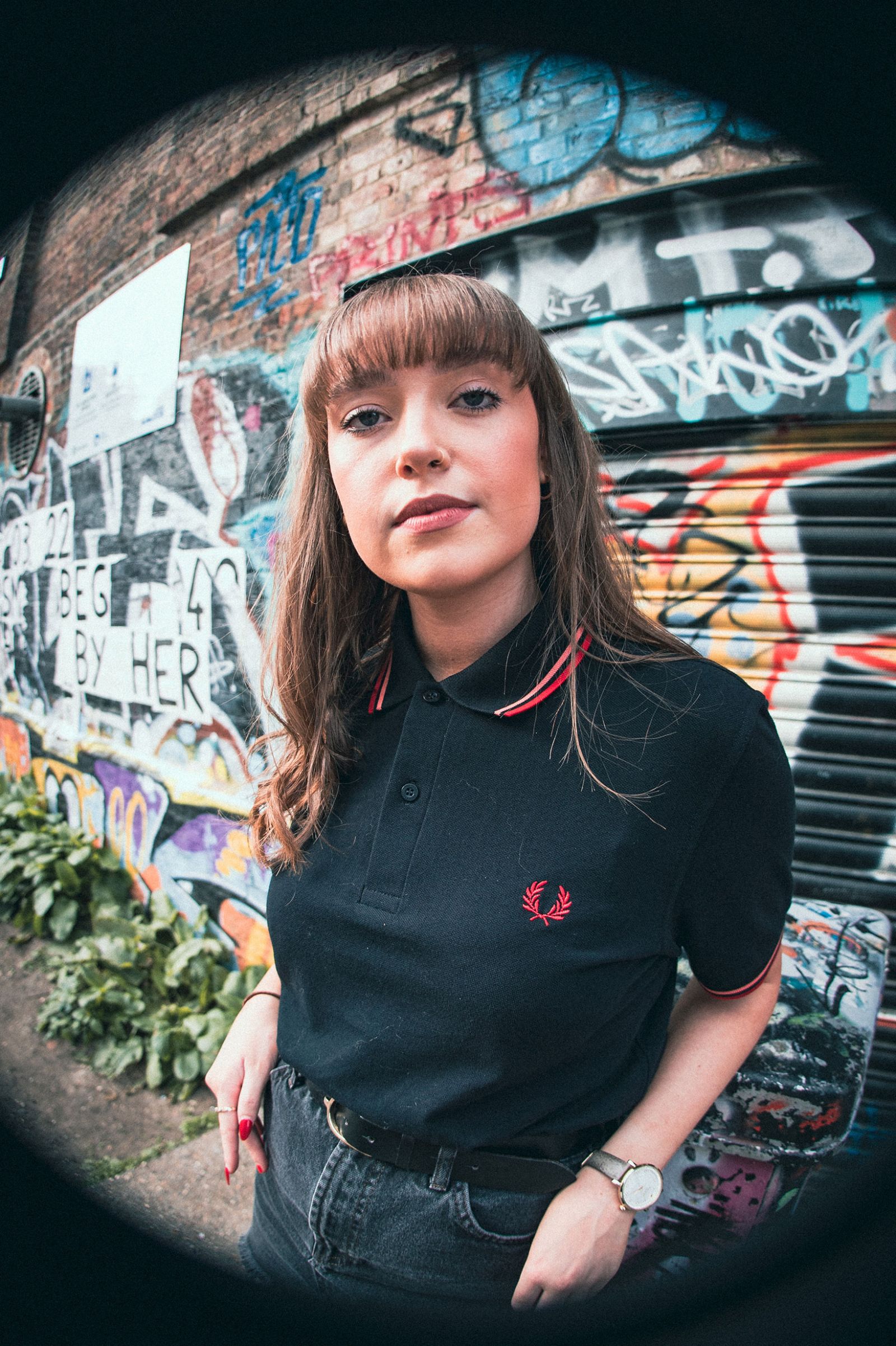 The Fred Perry ShirtM12 Black / Coral Heat / Camden Brick