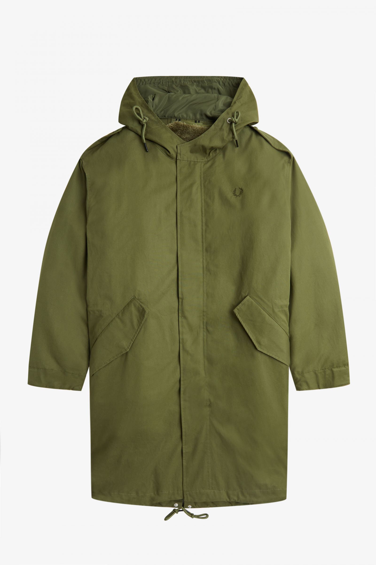 Faux Fur Lined Parka Parka Green