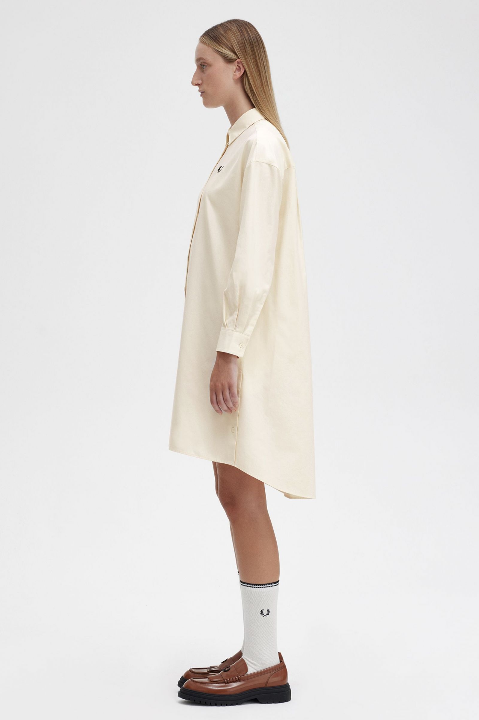 Split Detail Shirt Dress Ecru