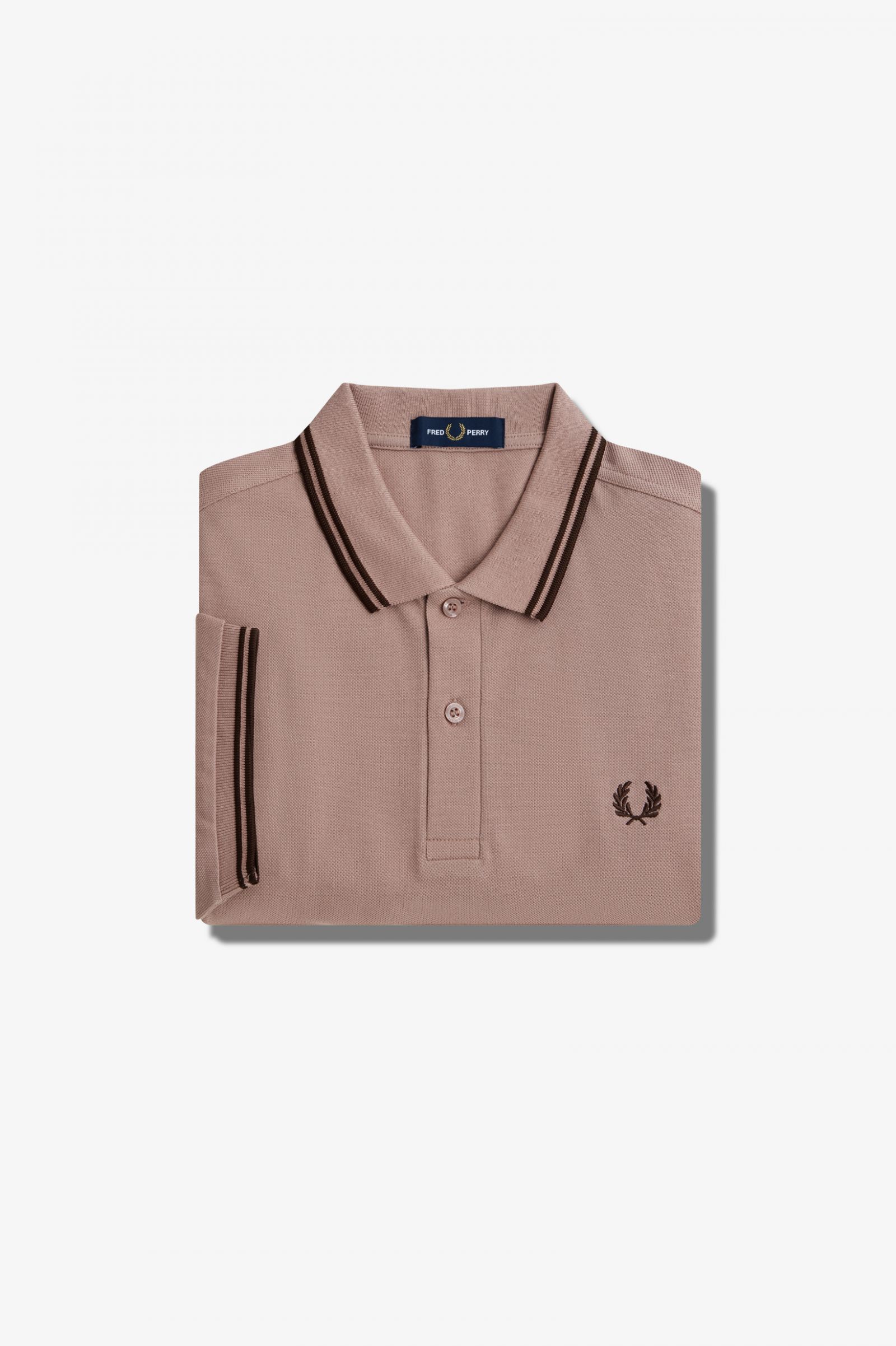 The Fred Perry ShirtM3600 Dark Pink / Burnt Tobacco / Burnt Tobacco