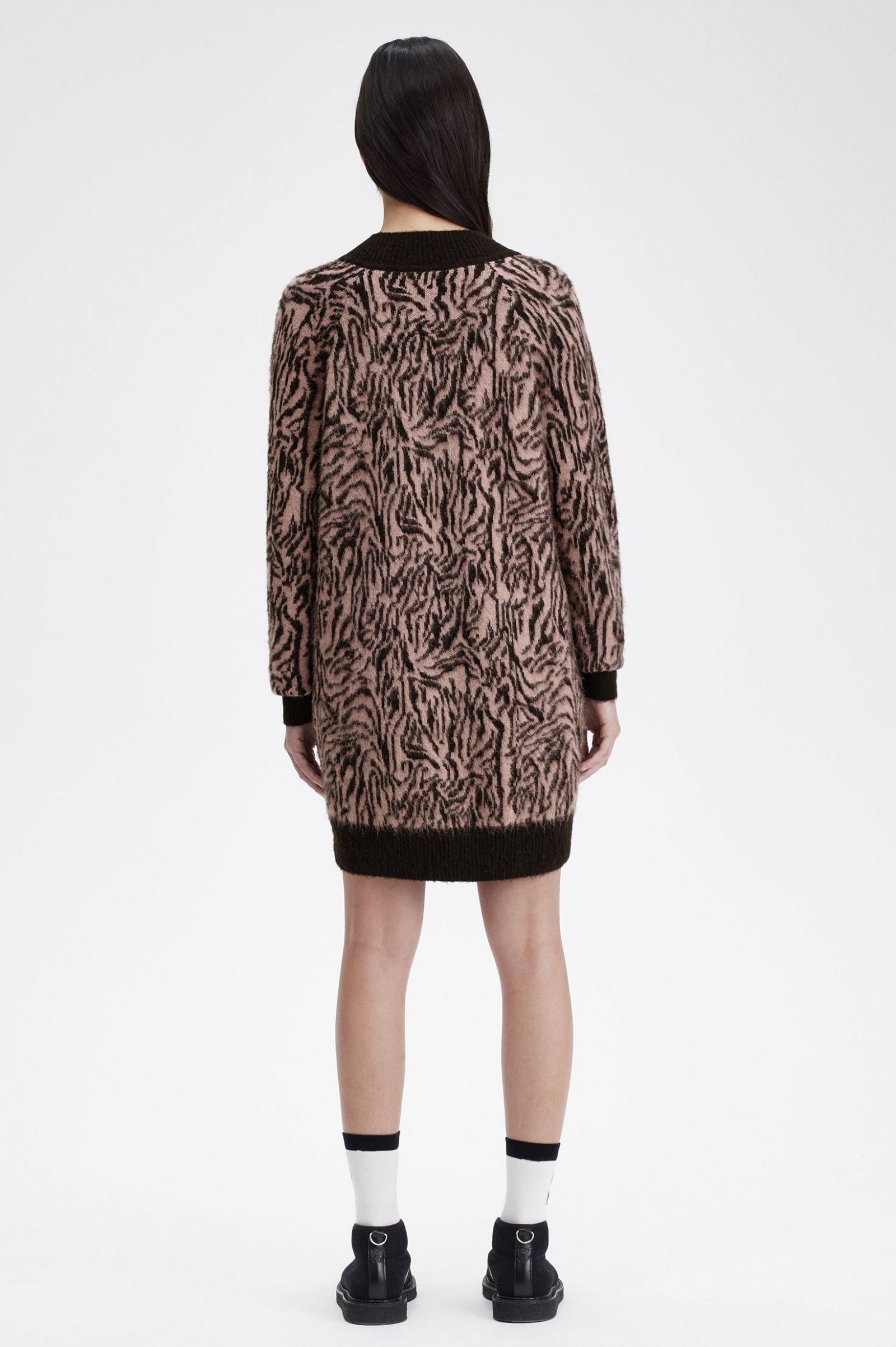 Amy Winehouse FoundationZebra Knitted Dress Dusty Rose Pink