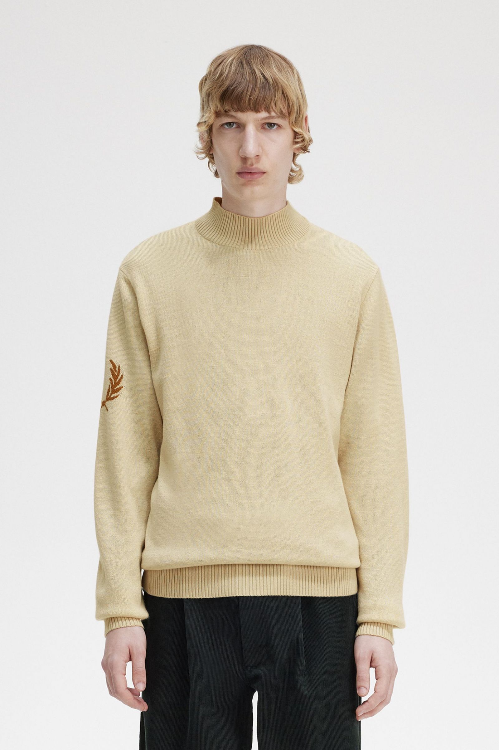 Laurel Wreath Mock Neck Jumper Oatmeal