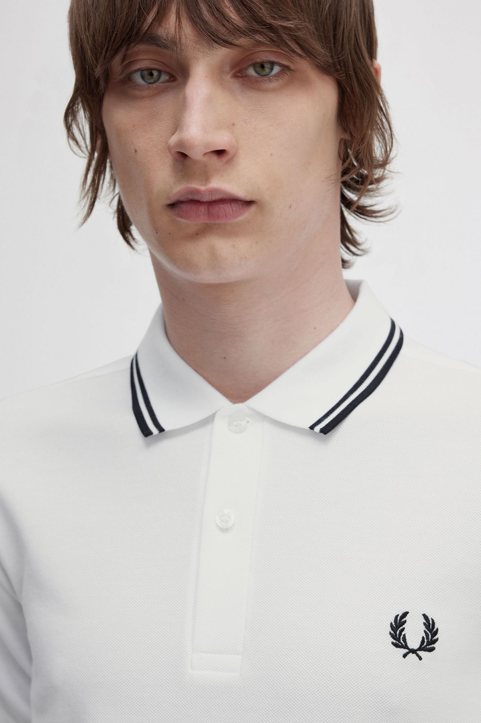 The Fred Perry ShirtM3600 White / Black / Black