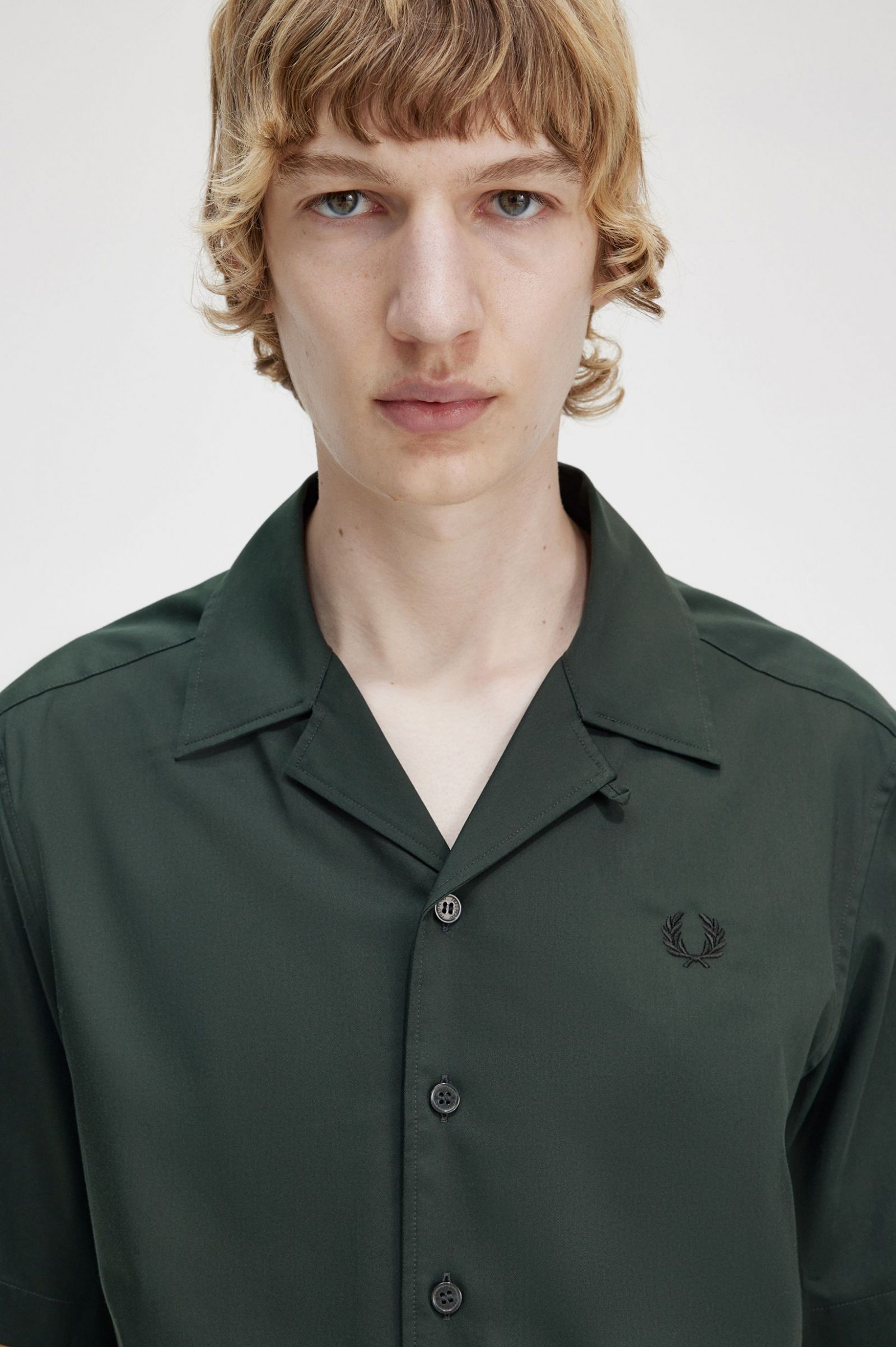 Ombre Revere Collar Shirt Night Green