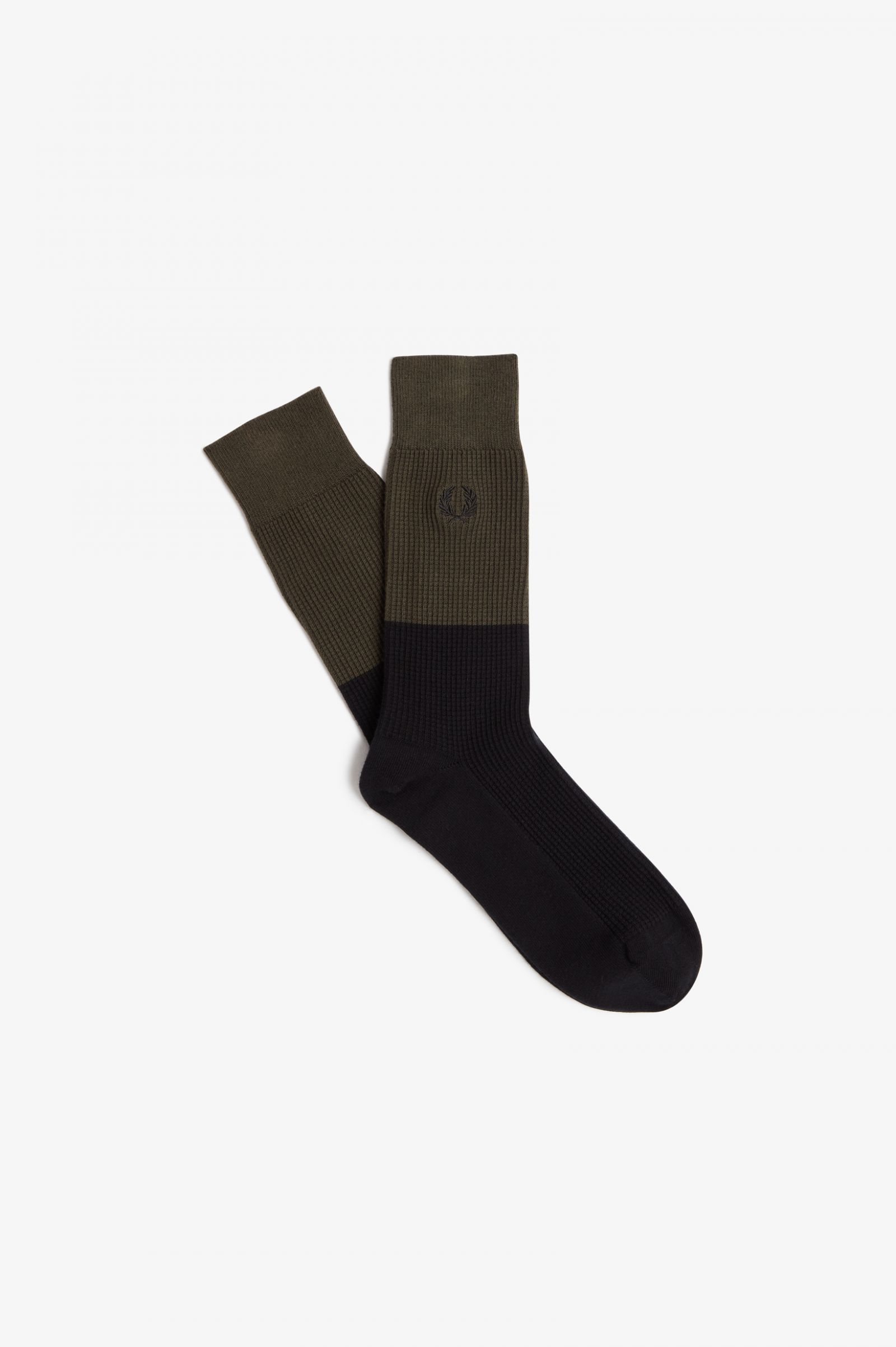 Waffle Knit Socks Field Green / Black