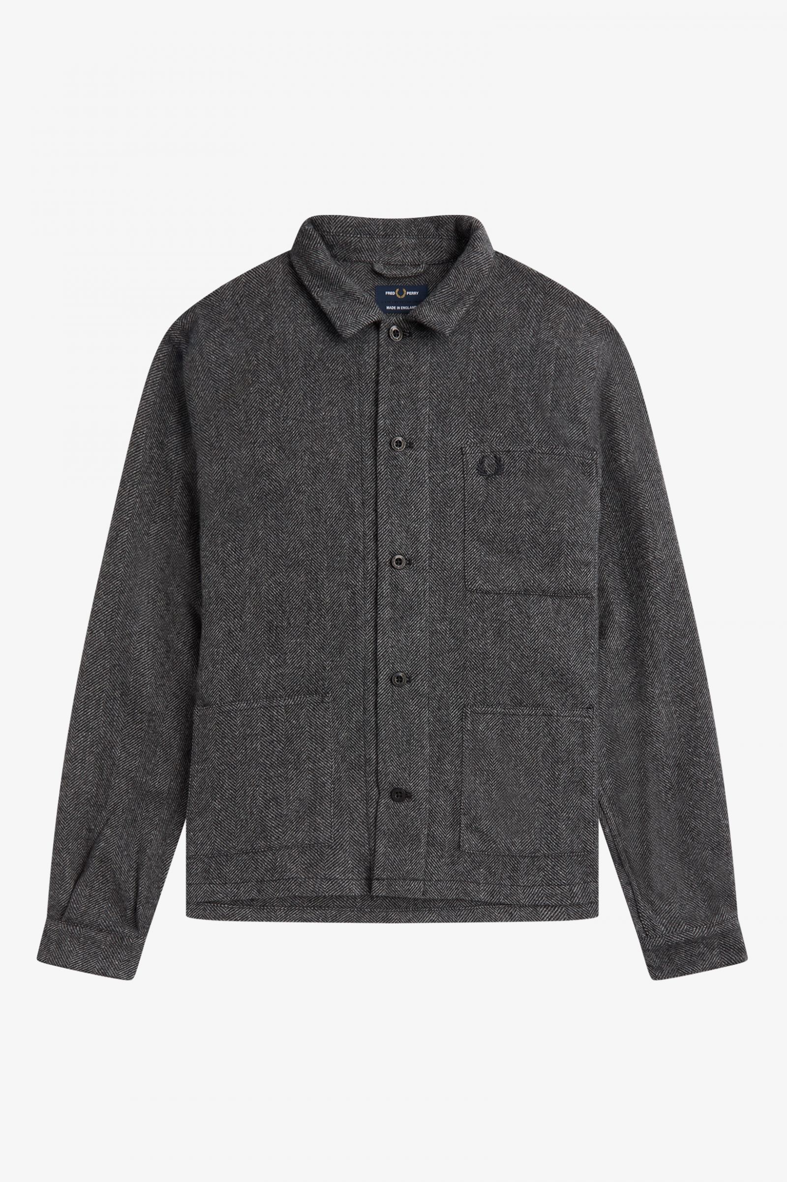 Made In EnglandHerringbone Overshirt Black
