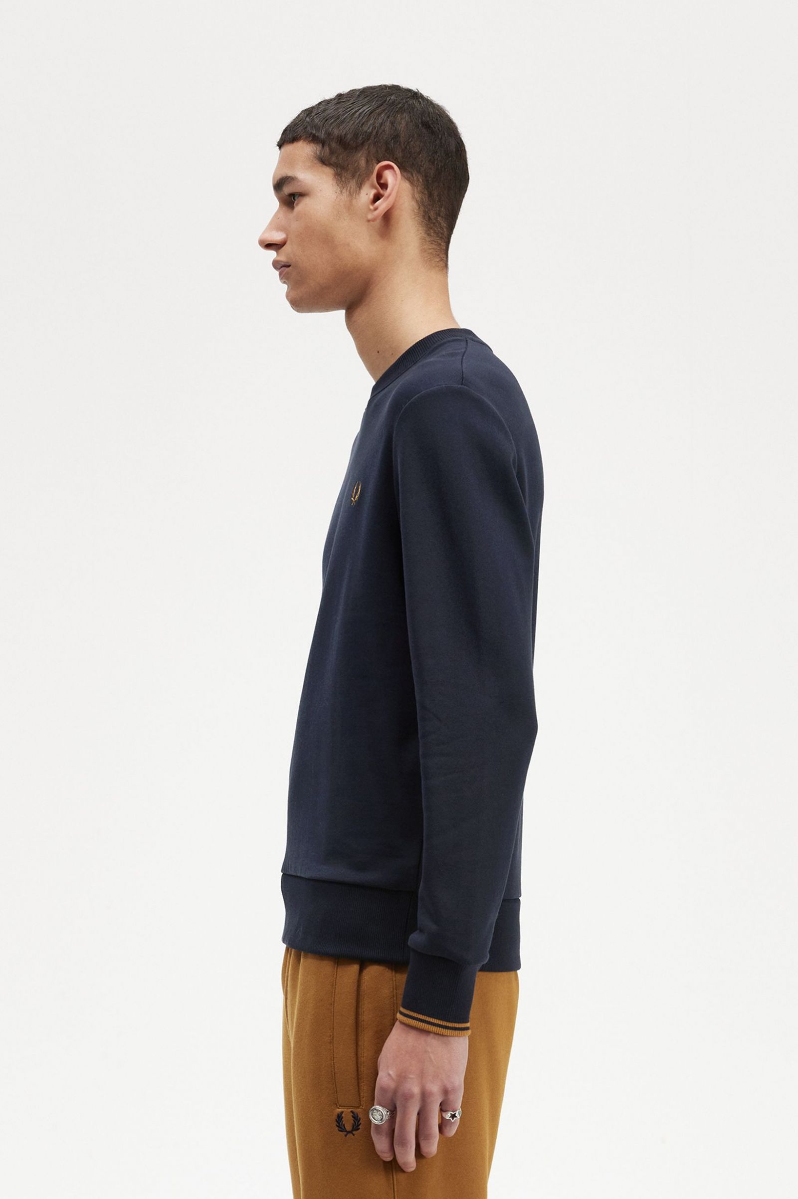 Crew Neck Sweatshirt Navy / Dark Caramel
