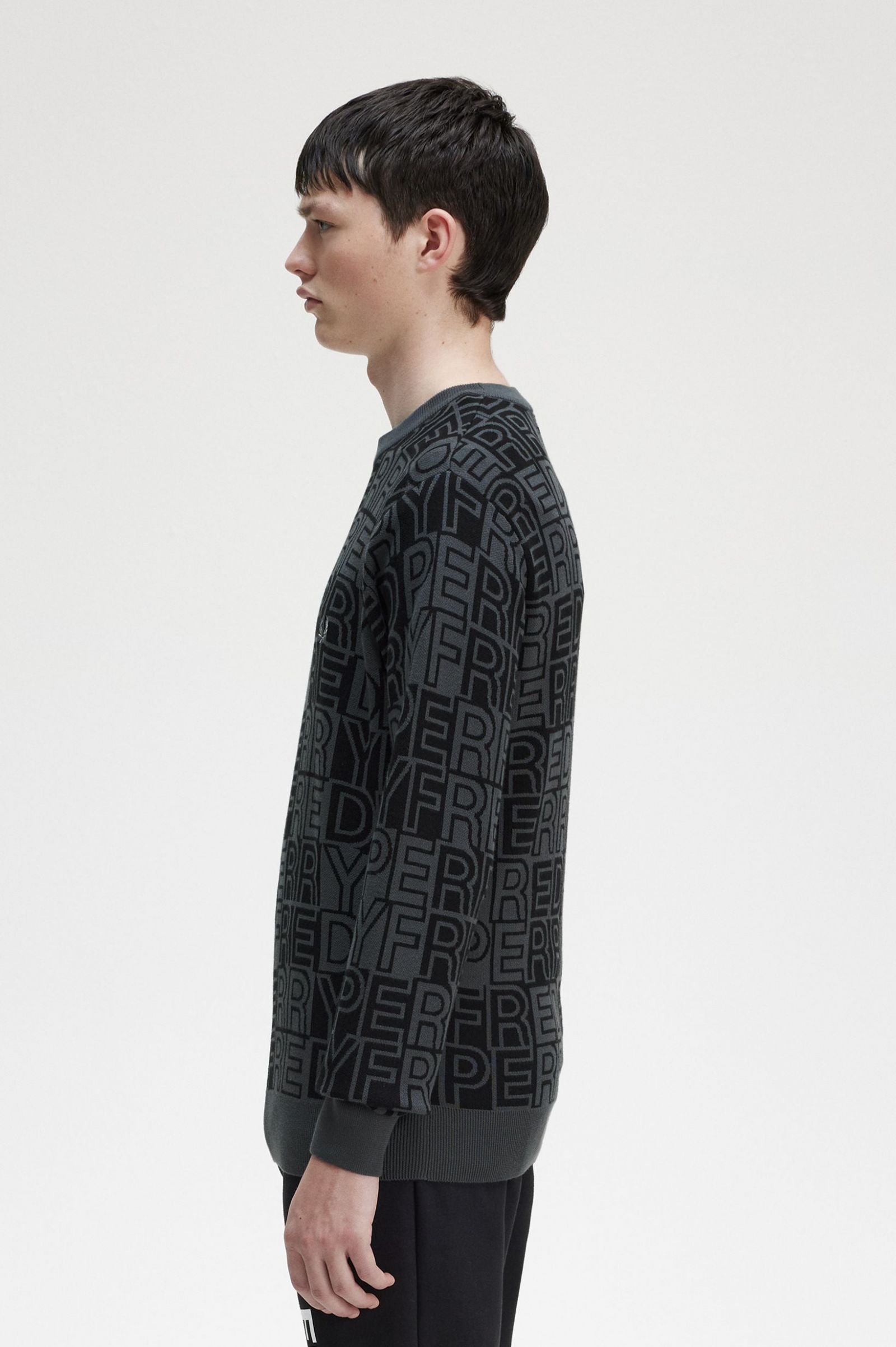 Block Graphic Jumper Gunmetal