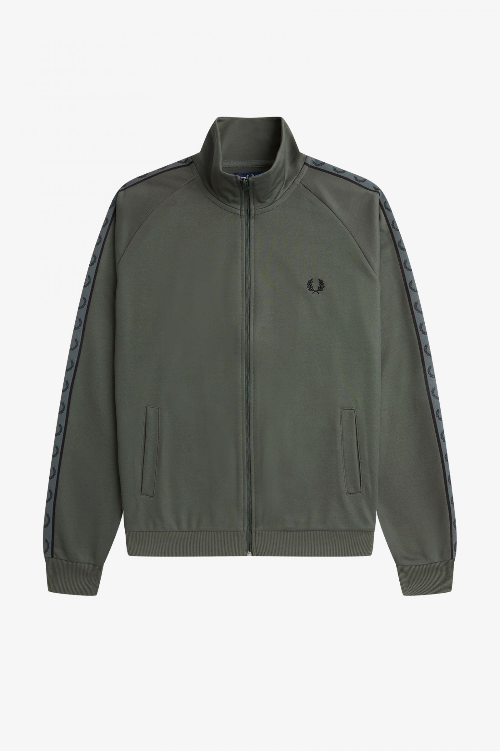 Contrast Tape Track Jacket Field Green / Black