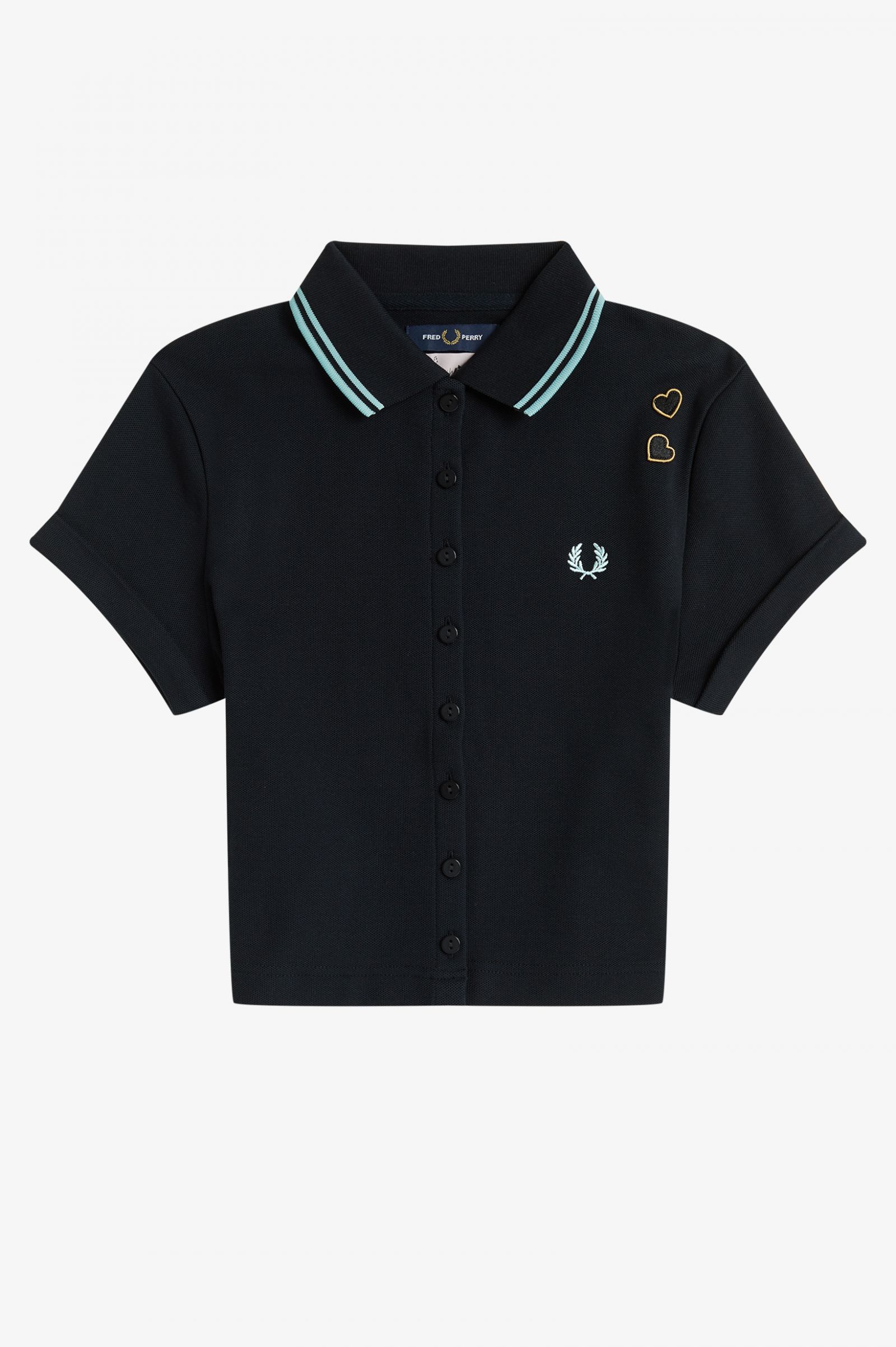 Amy Winehouse FoundationButton Through Piqué Shirt Black