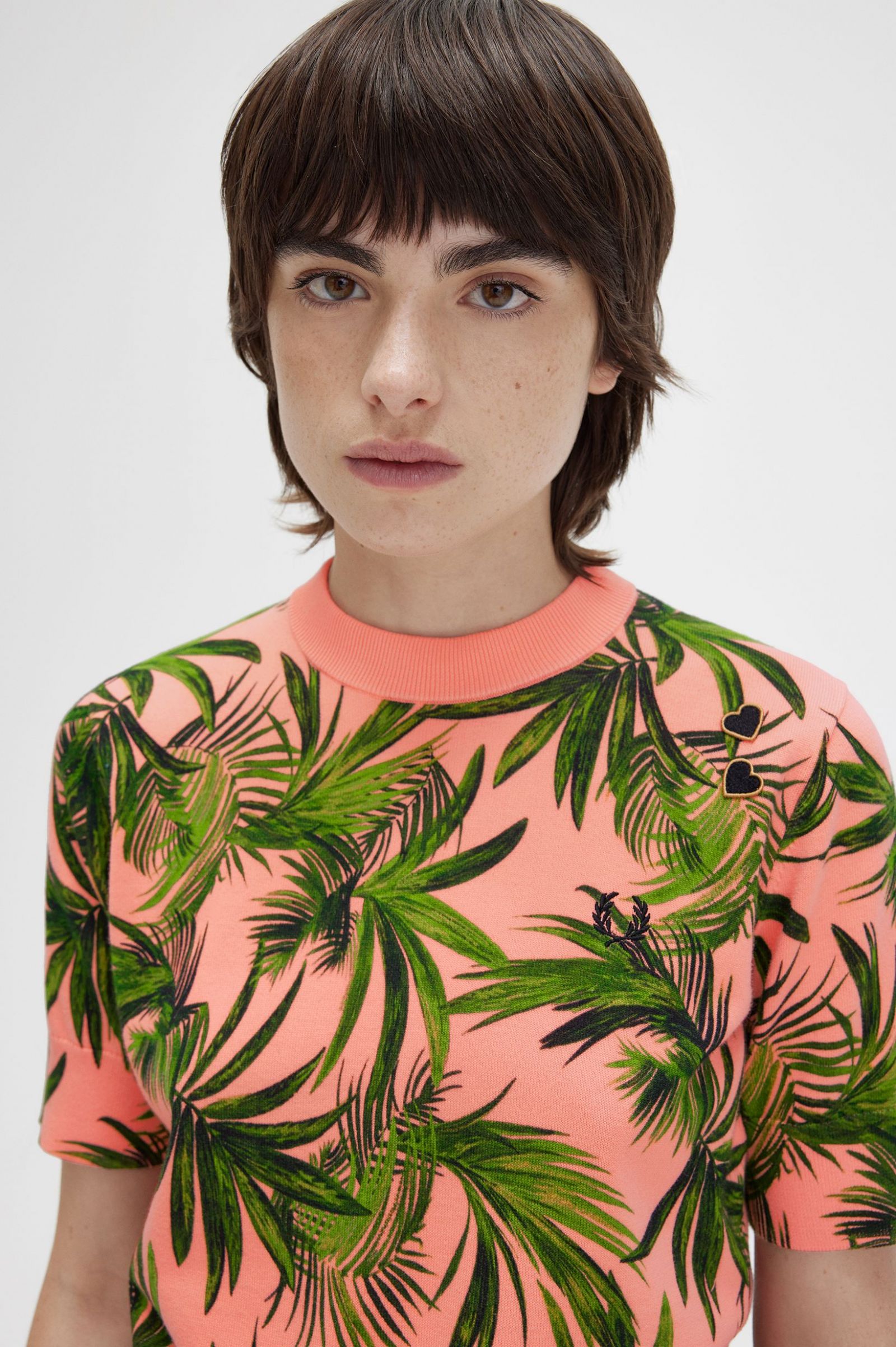 Amy Winehouse FoundationPalm Print Jumper Coral Heat