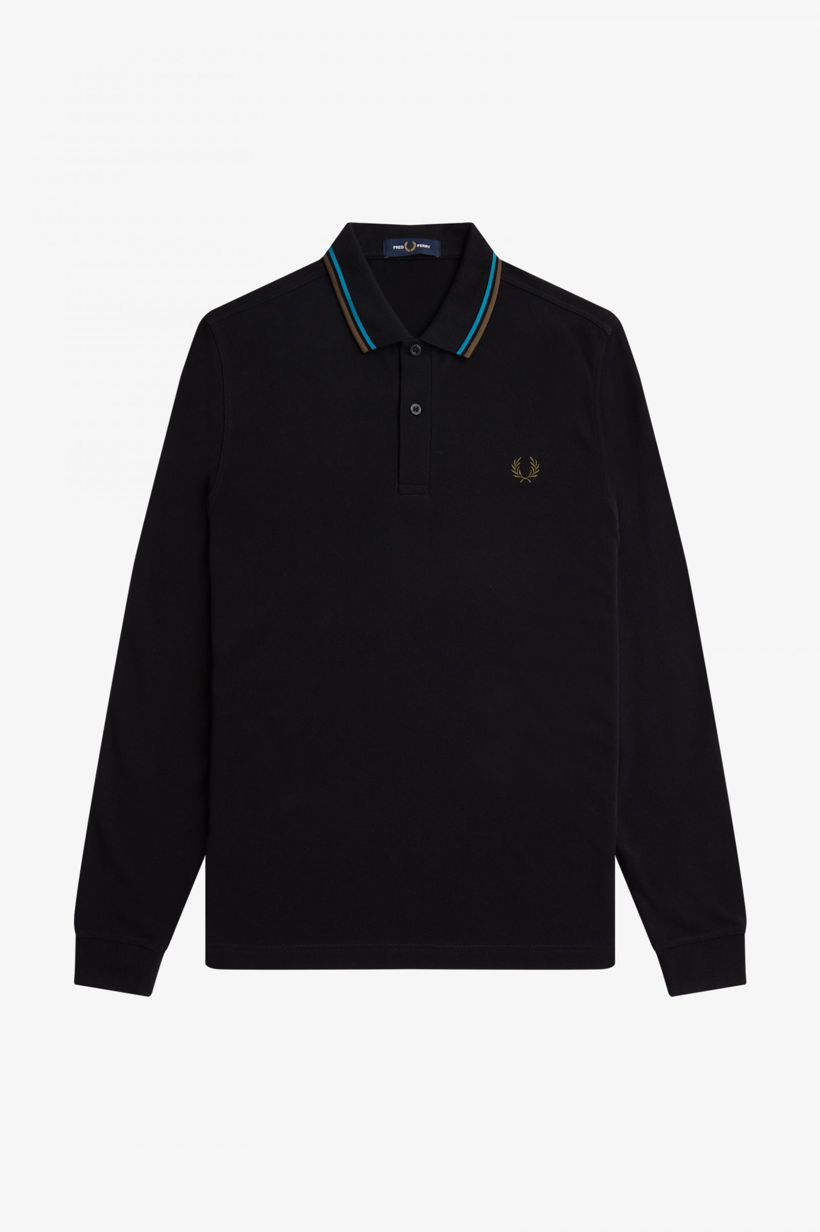 The Fred Perry ShirtM3636 Black / Cyber Blue / Uniform Green
