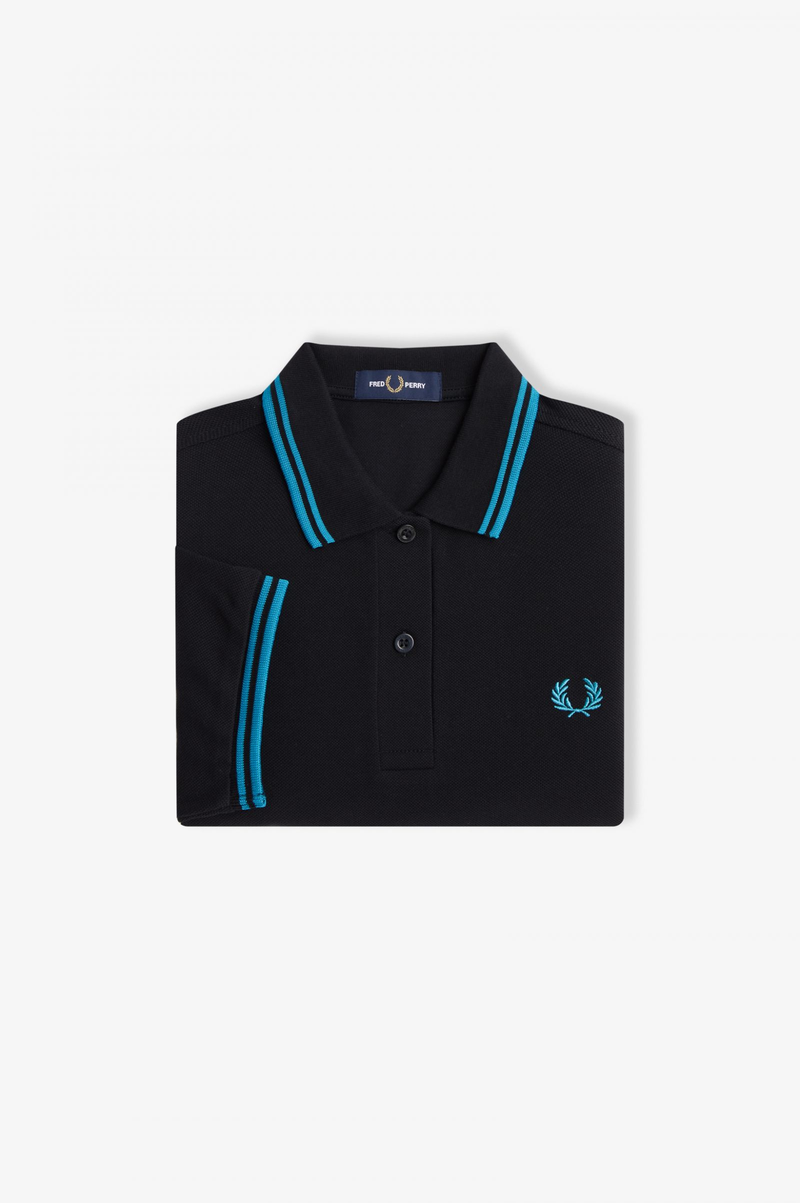 The Fred Perry ShirtG3600 Black / Cyber Blue / Cyber Blue