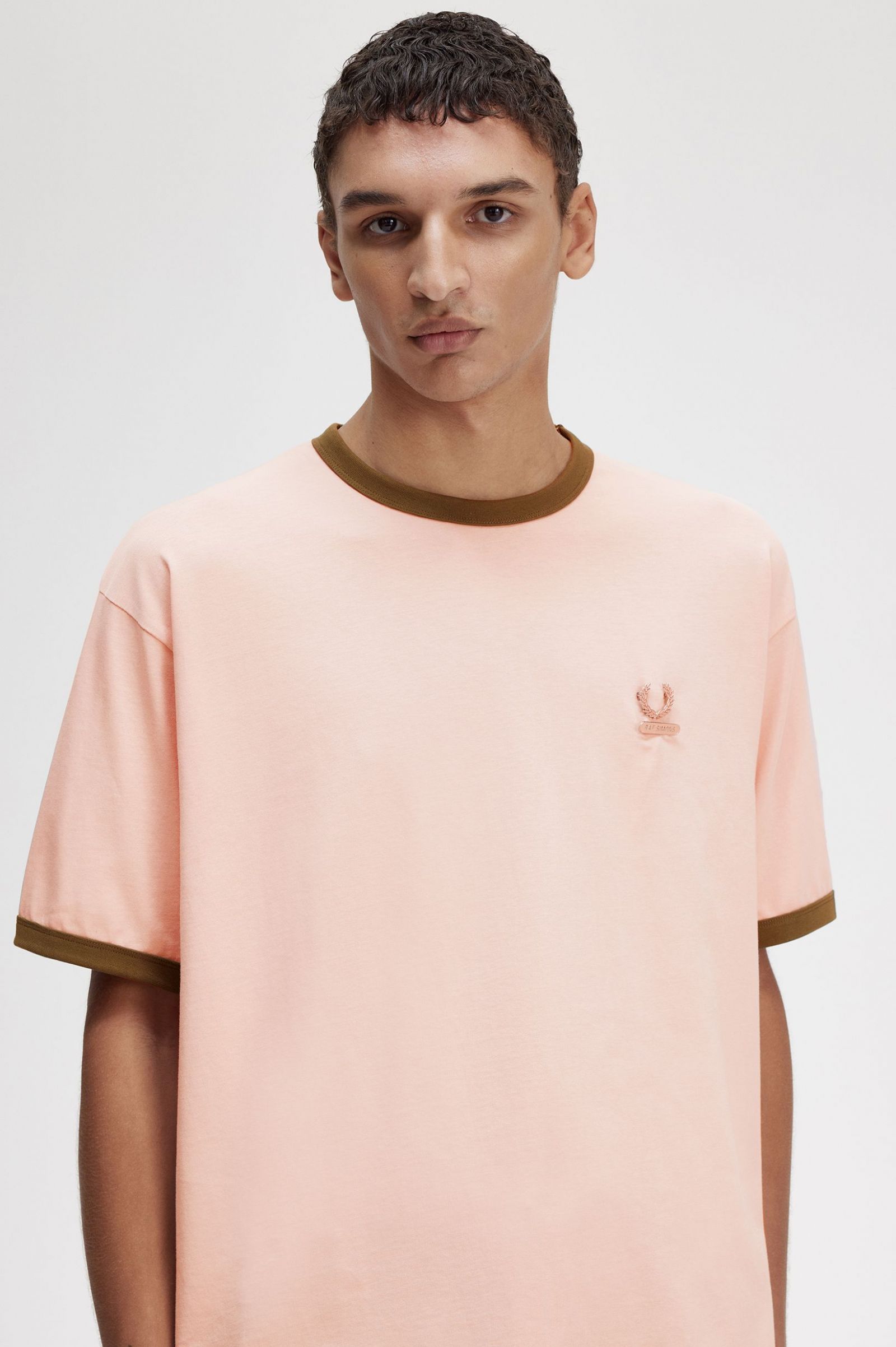Raf SimonsContrast Trim Relaxed T-Shirt Light Misty Rose
