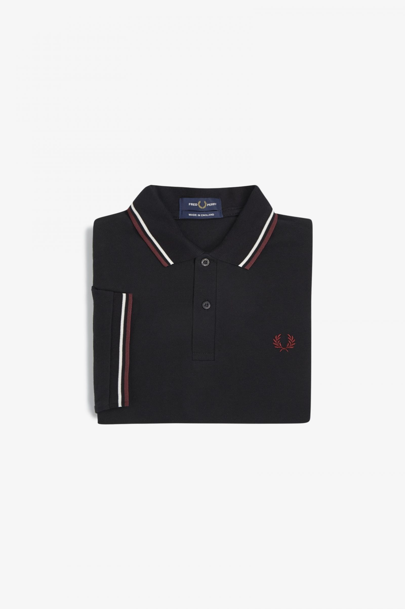 The Fred Perry ShirtM12 Black / Ecru / Oxblood