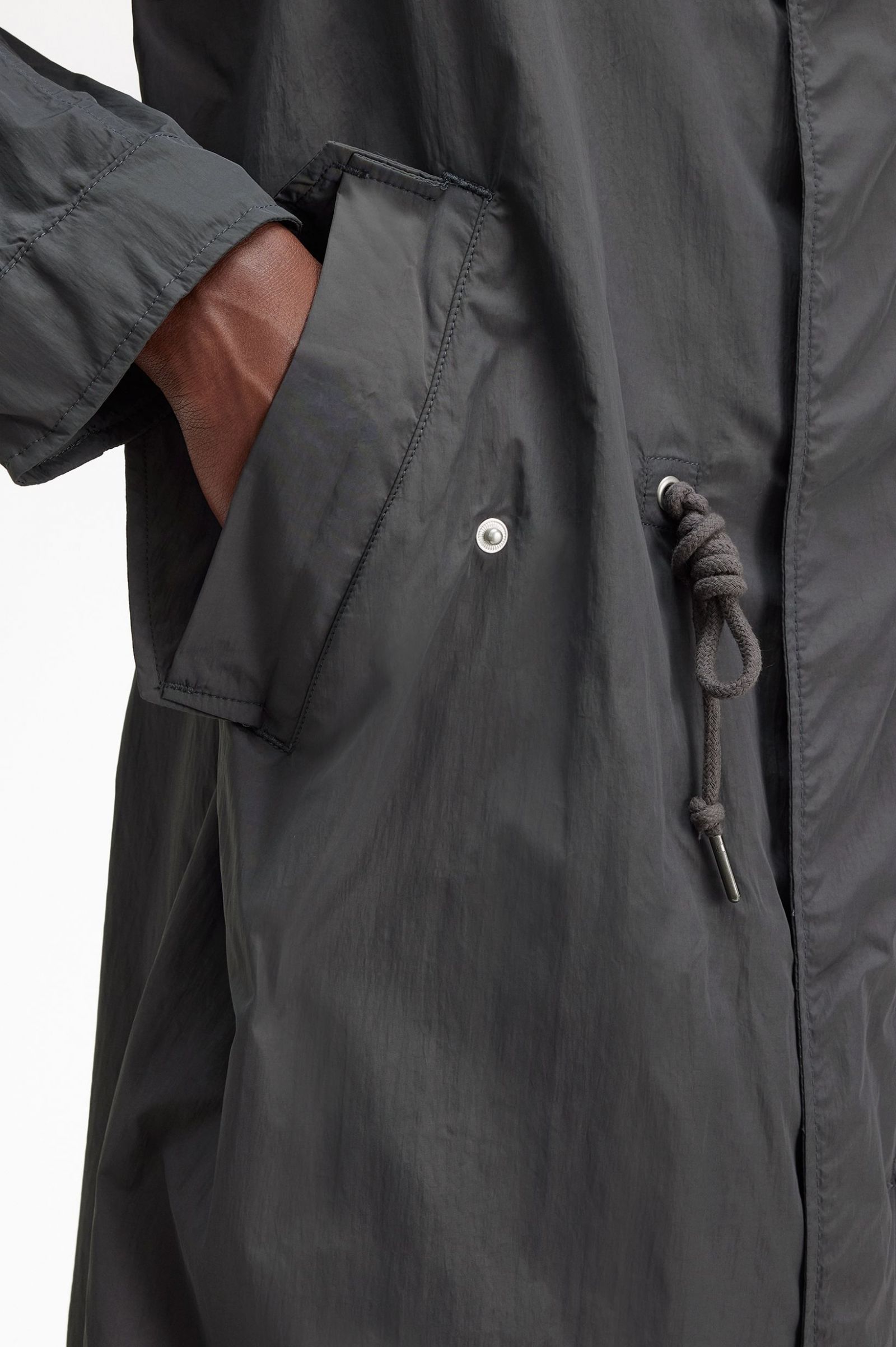 Straight Hem Parka Gunmetal