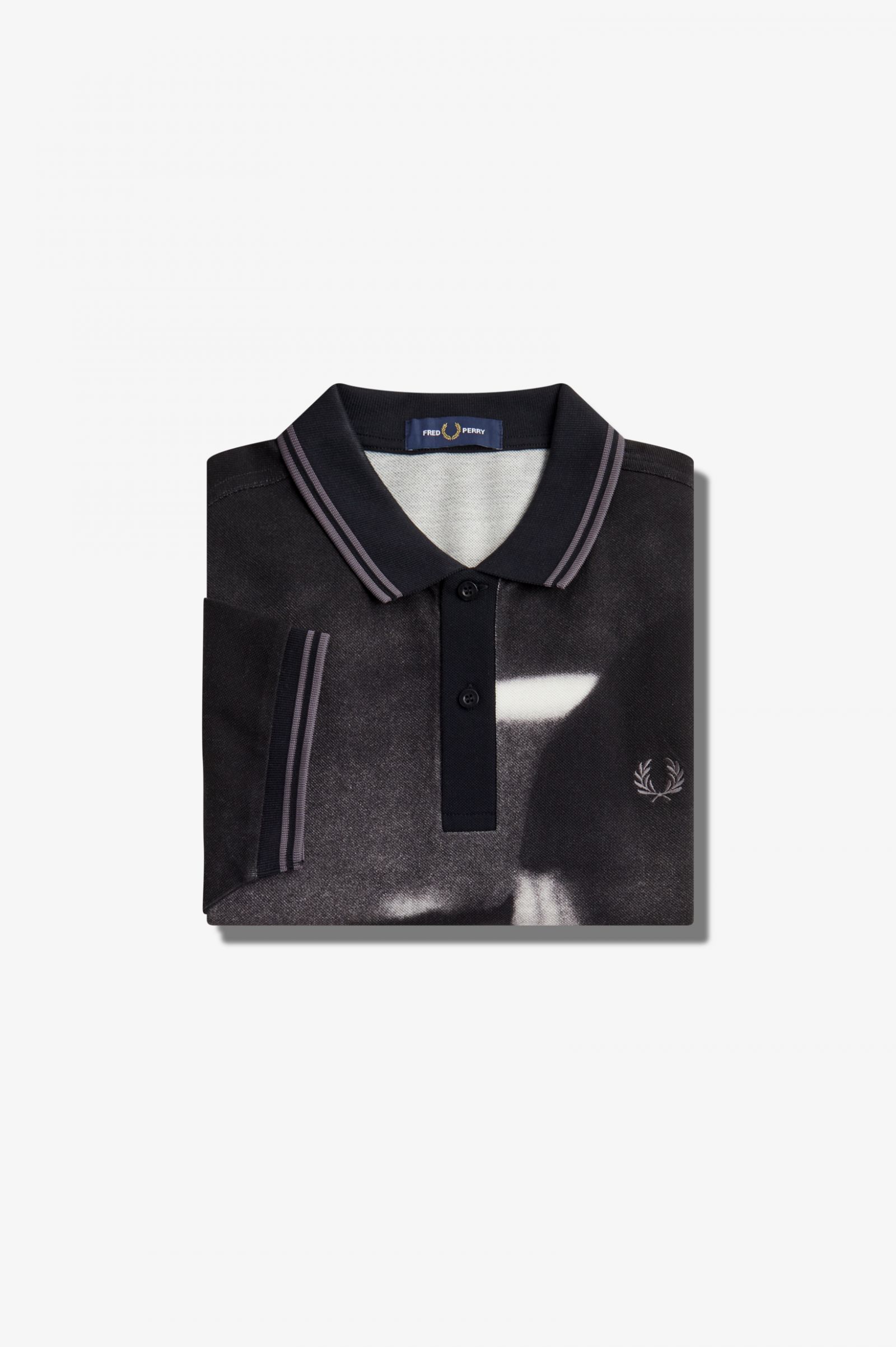 Rave Graphic Fred Perry Shirt Black