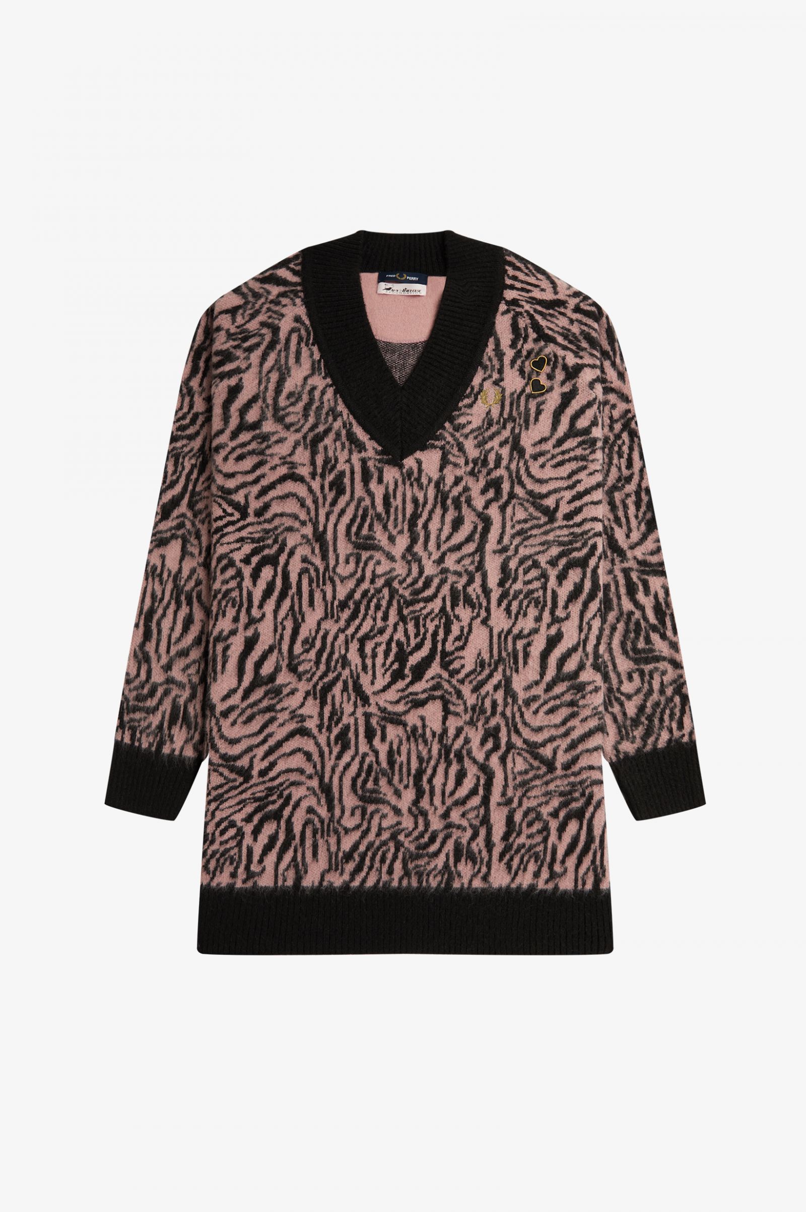 Amy Winehouse FoundationZebra Knitted Dress Dusty Rose Pink