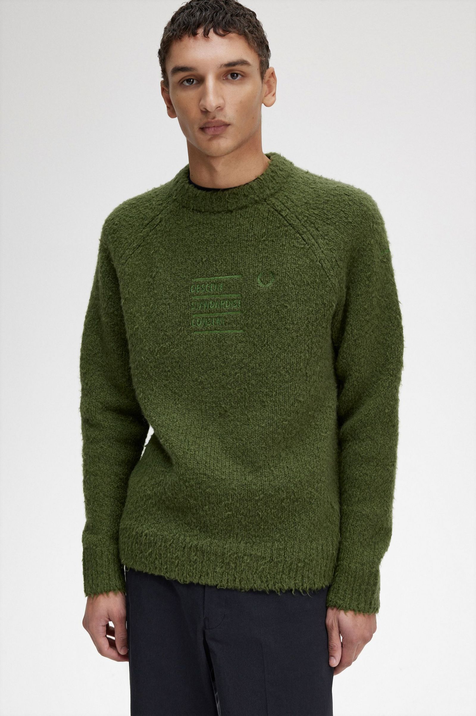 Raf SimonsTextured Knitted Jumper Chive