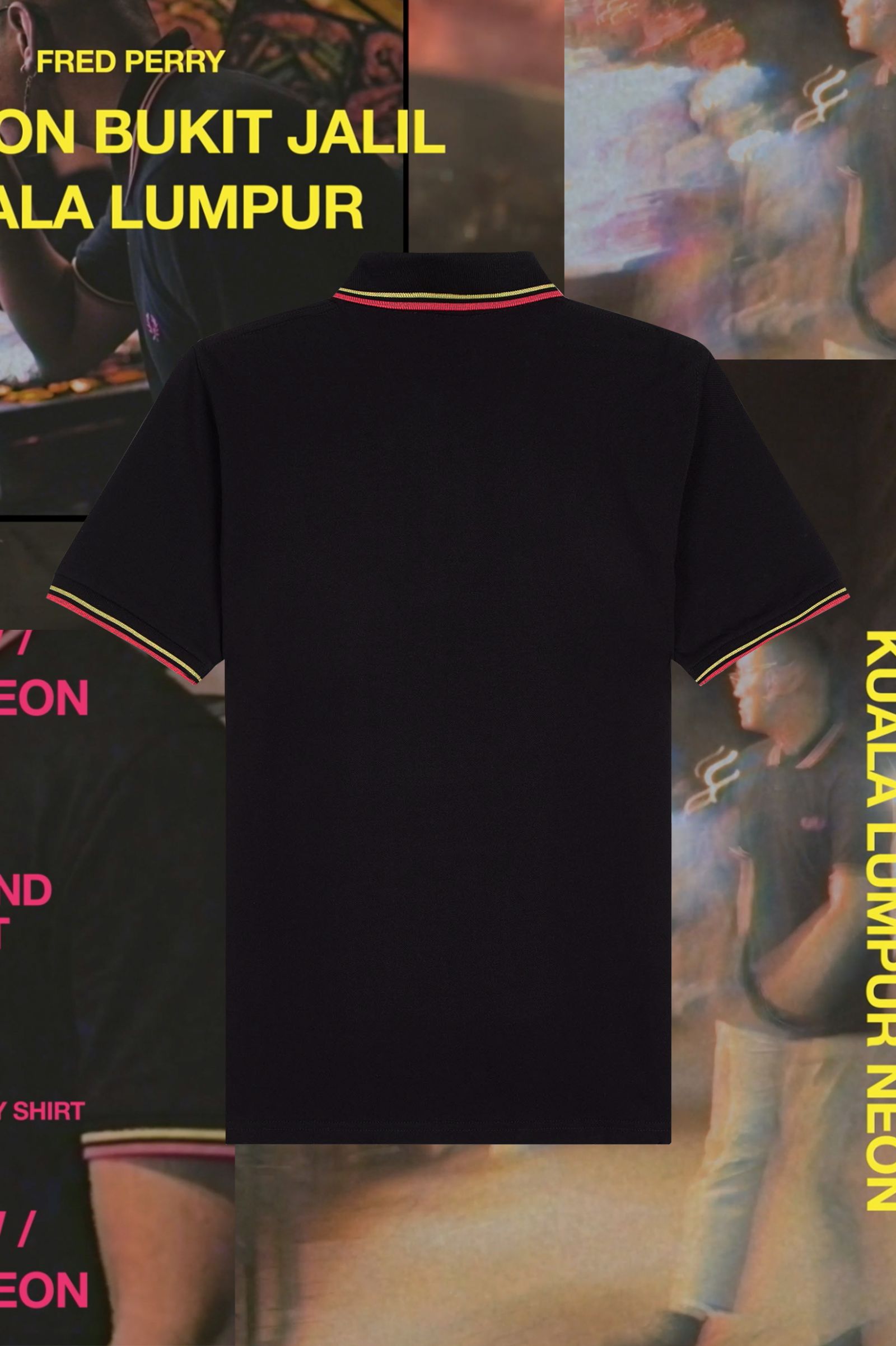 The Fred Perry ShirtM12 Black / Bright Yellow / Kuala Lumpur Neon